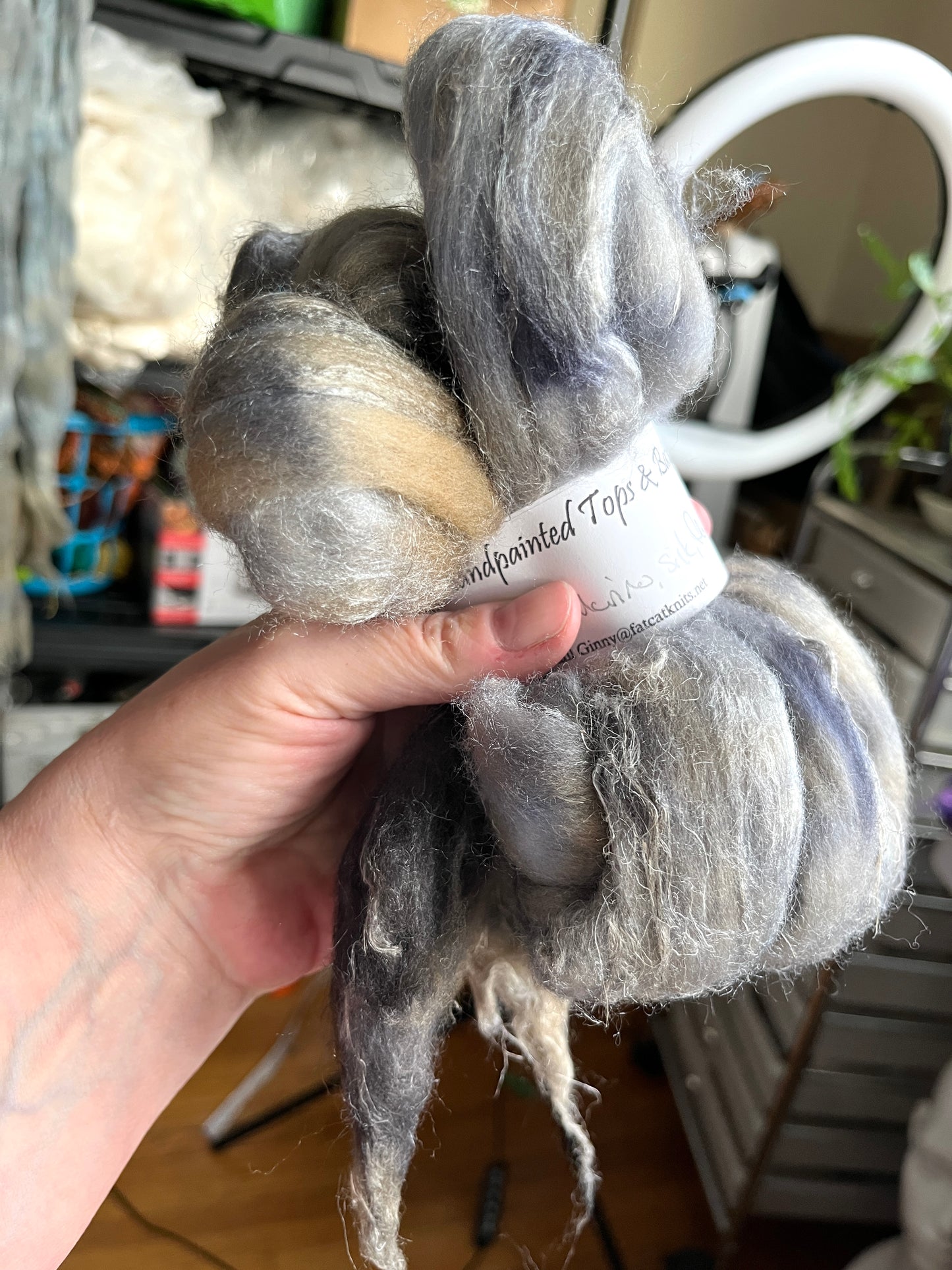 Grays Combo Pack - 6 oz- Merino wool, silk, flax combed top, roving, spinning fiber, handspinning, felting, wool, gradient kit