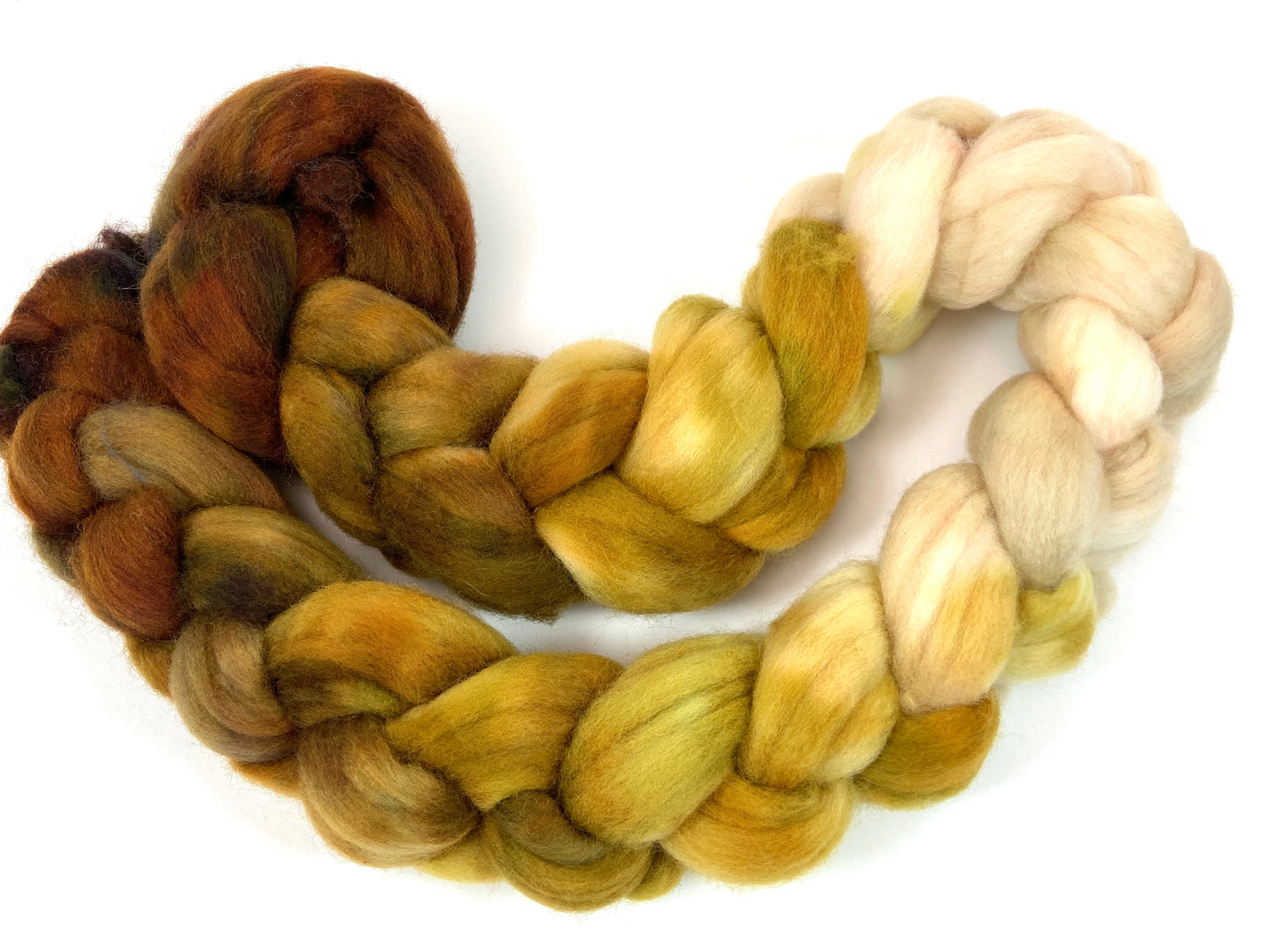 Hazel MG - 4 oz hand painted wool combed top, roving, spinning fiber, handspinning, felting, mirrored gradient