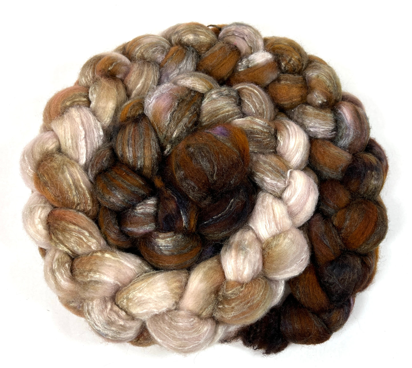 Day’s End 0121-03- 6.4 oz BFL/silk combed top, roving, spinning fiber, handspinning, felting, needle felting, weaving supplies, OOAK