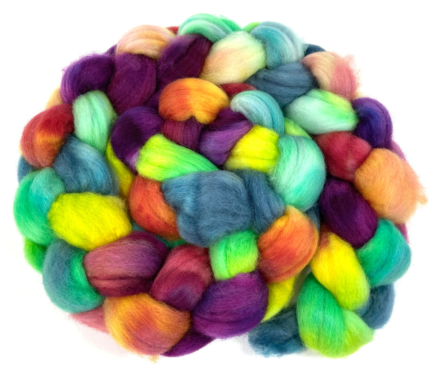 Kaleidoscope SC - 4 oz hand painted wool combed top, roving, spinning fiber, handspinning, felting