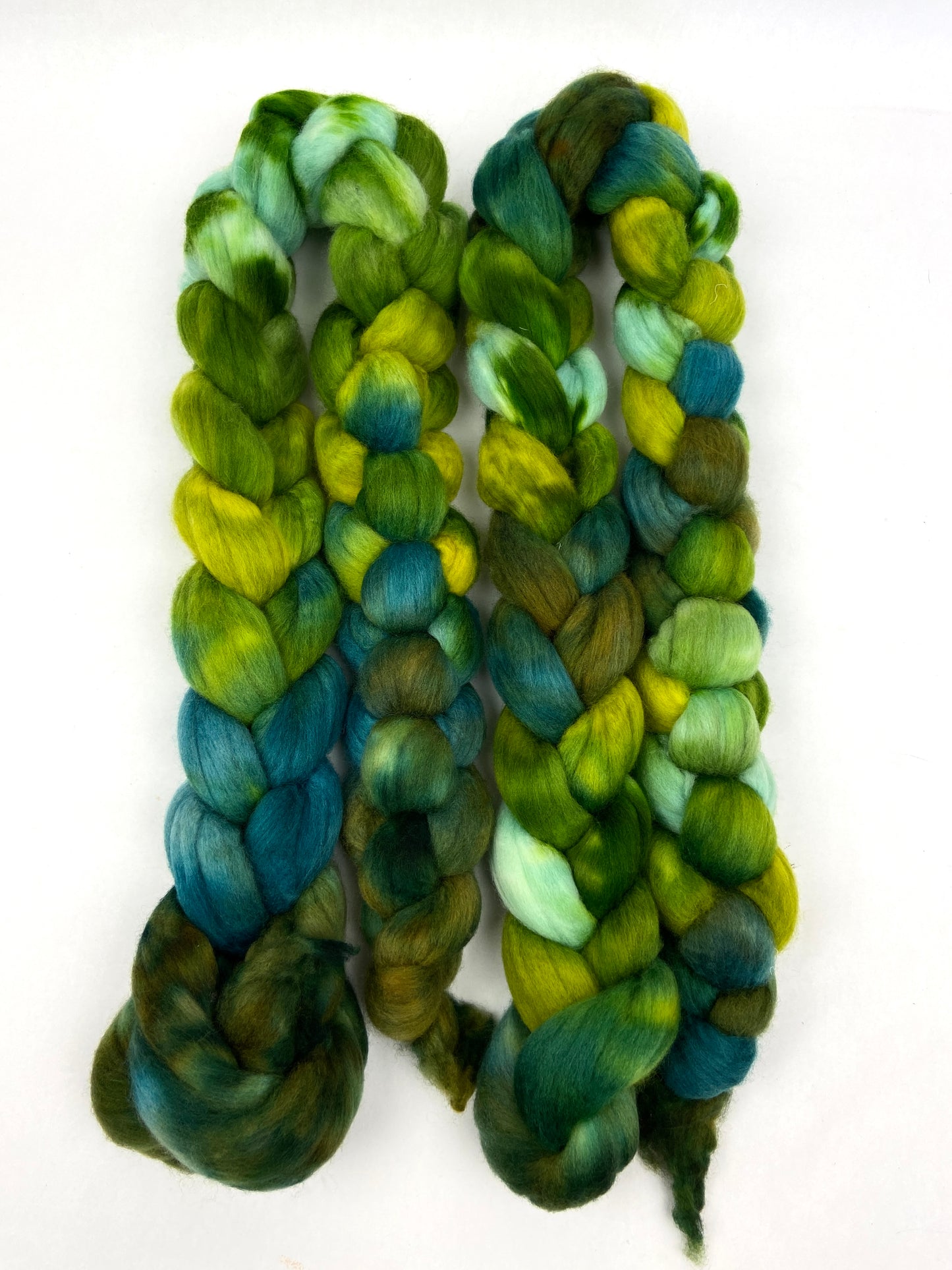 Emerald Isle MG - 4 oz hand painted wool combed top, roving, spinning fiber, handspinning, felting