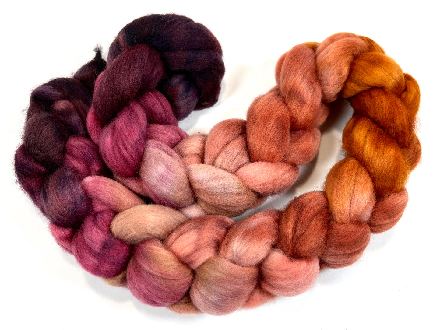 Rowena MG - 4 oz hand painted wool combed top, roving, spinning fiber, handspinning, felting