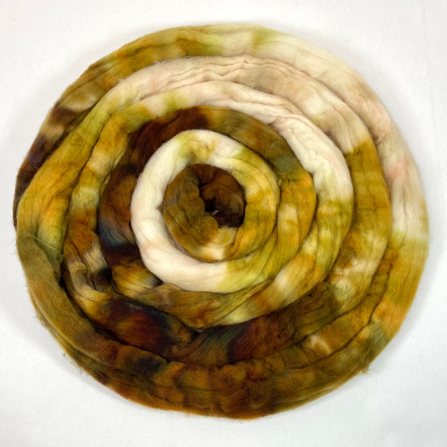 Hazel SC - 4 oz hand painted wool combed top, roving, spinning fiber, handspinning, felting