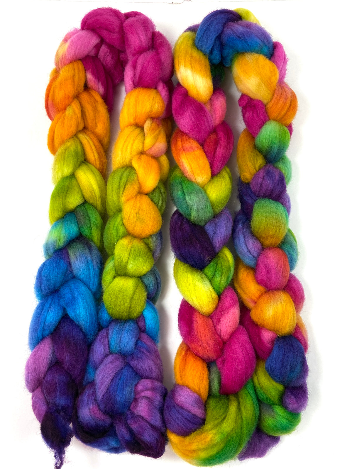 Plumeria MG - 4 oz hand painted wool combed top, roving, spinning fiber, handspinning, felting