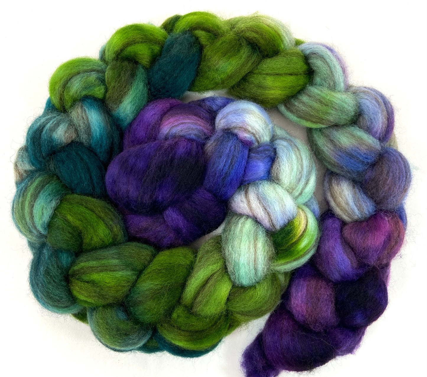 Grapevine MG - 4 oz BFL Swirl wool combed top, roving, spinning fiber, handspinning, felting, needle felting, weaving supplies