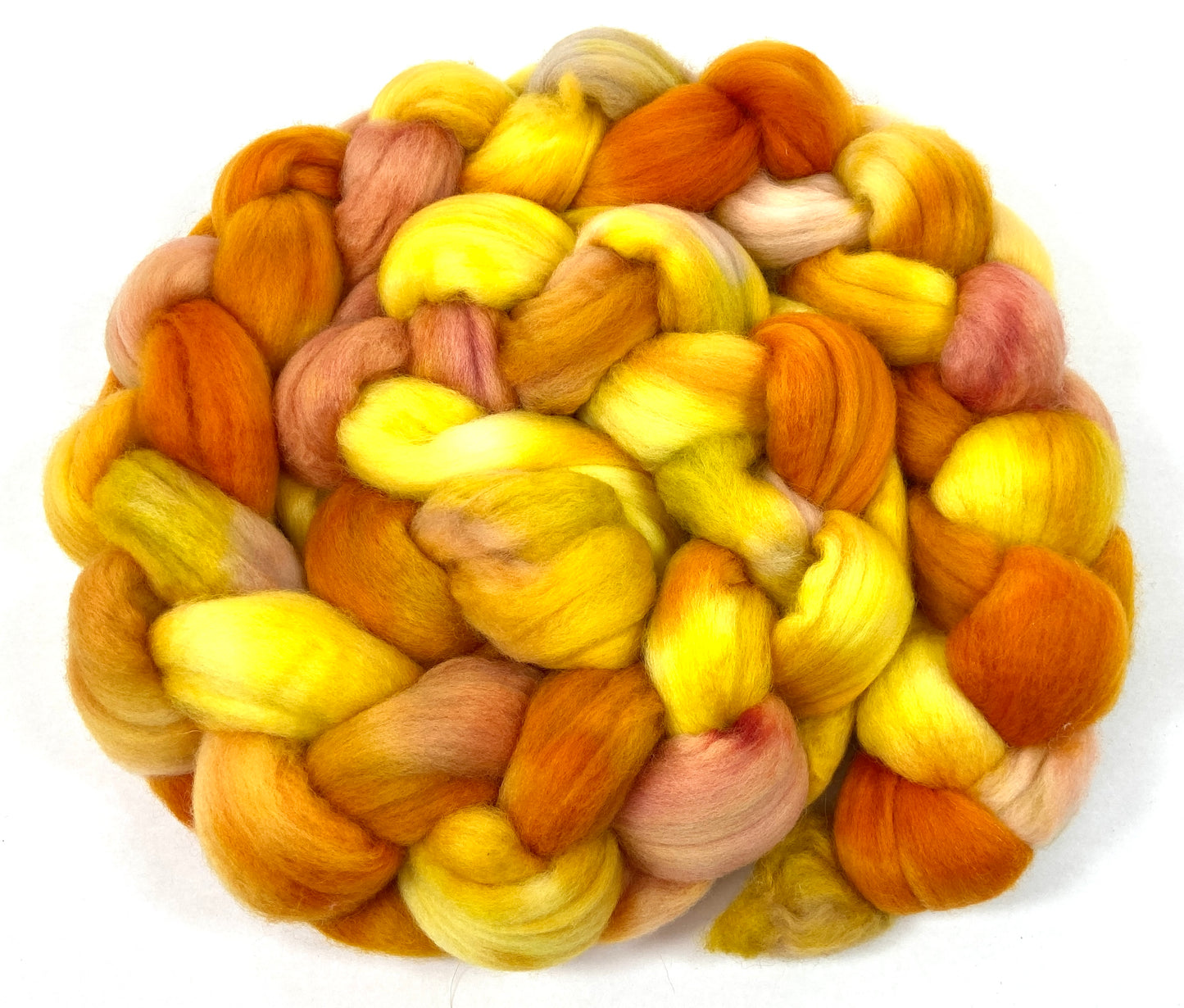 Goldenberry SC - 4 oz hand painted wool combed top, roving, spinning fiber, handspinning, felting
