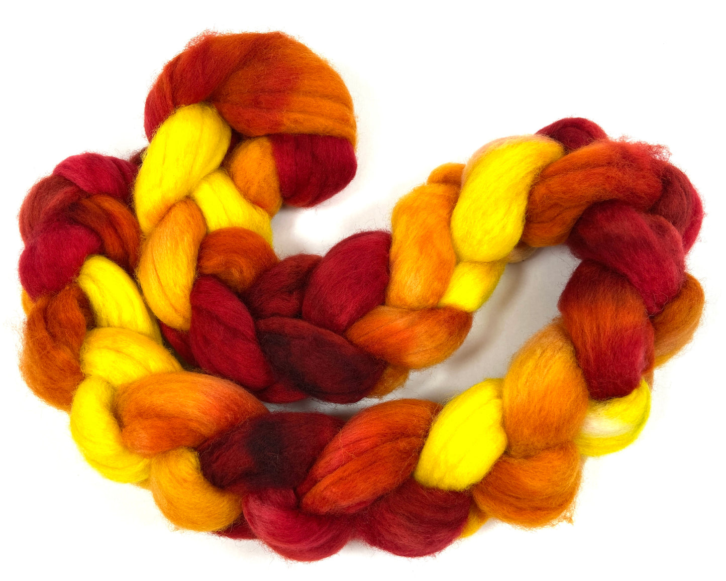 Dragon’s Breath SC - 4 oz hand painted wool combed top, roving, spinning fiber, handspinning, felting