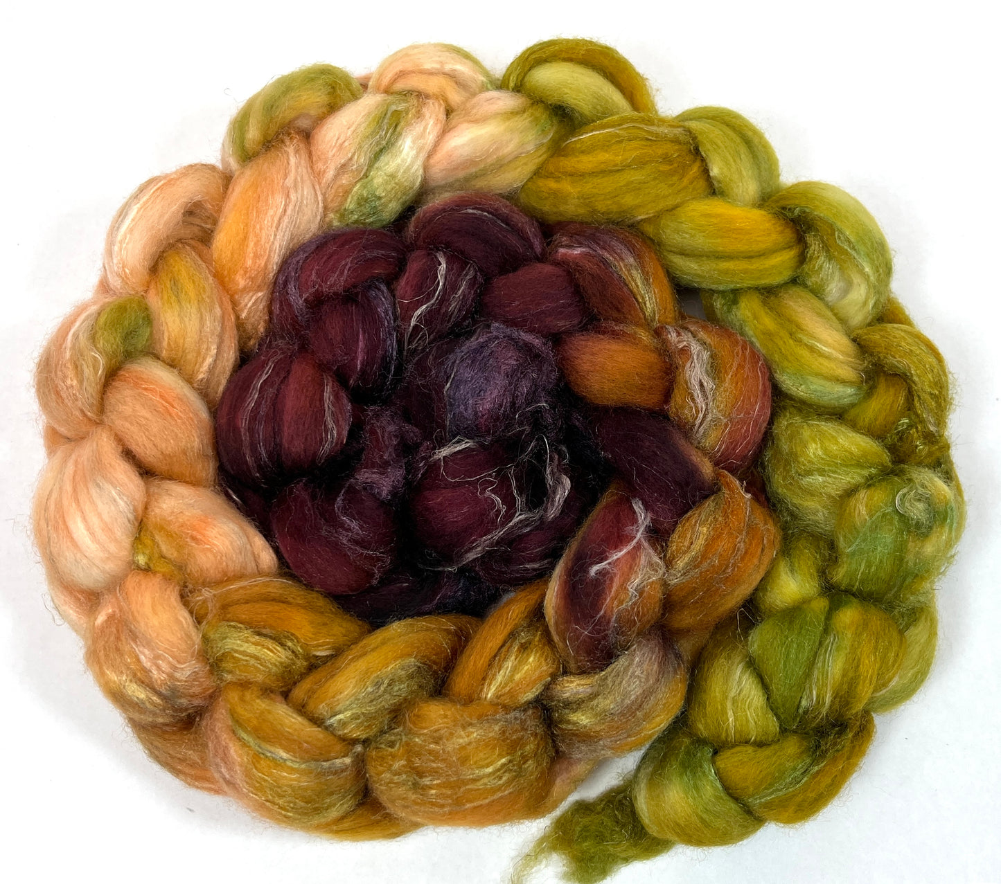 Wayfarer Long Gradient - 4 oz Merino, silk, flax combed top, roving, spinning fiber, handspinning, felting, needle felting, weaving supplies