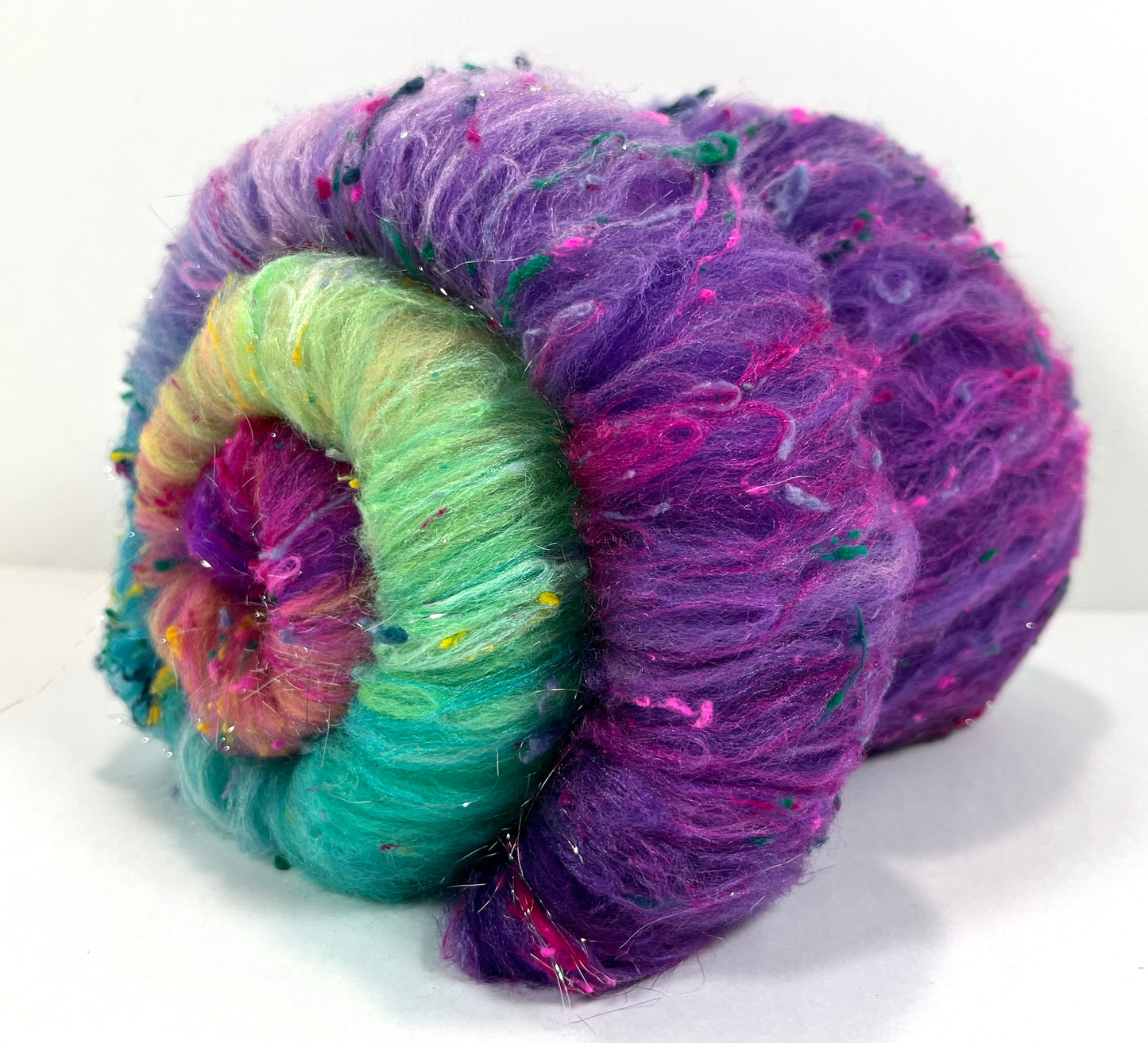 Disco Fever Gradient Batt 0711-03 - 2.5 oz Polwarth wool, silk, noils, spinning fiber, handspinning, nuno, felting wool, weaving, spindle