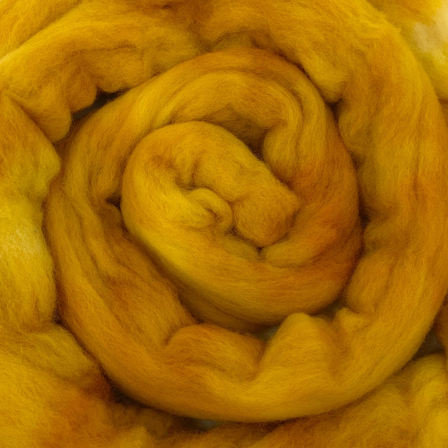 Mustard - 2 oz hand dyed semisolid wool combed top