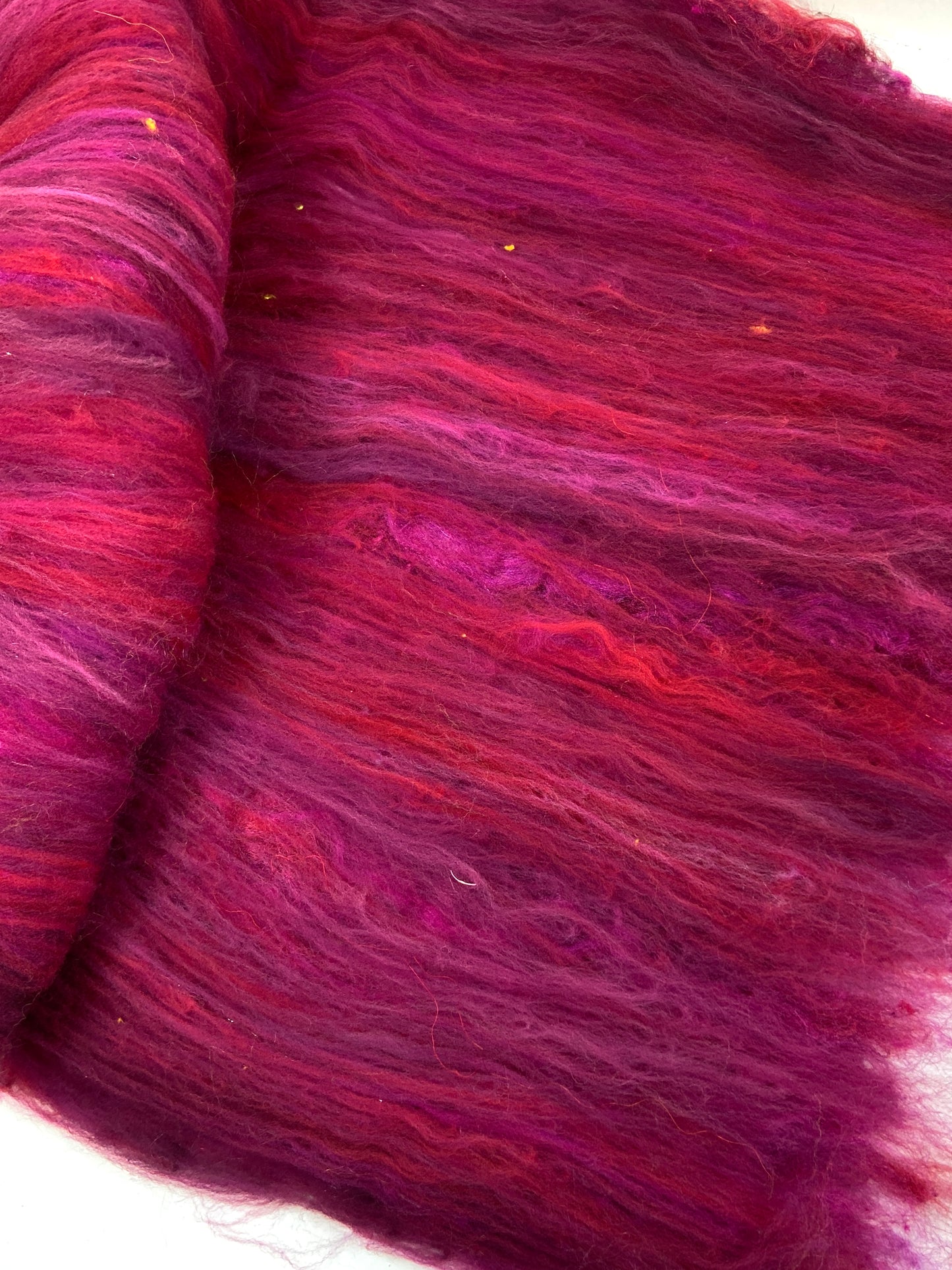 Beets Batt 1012-02 - 3 oz Targhee wool, silk, noils, spinning fiber, drumcarded, handspinning, nuno, felting wool, weaving