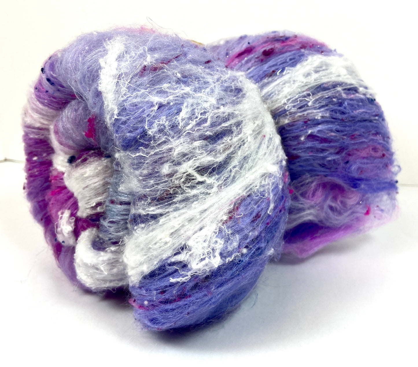 Charlotte Batt 1203-02- 2.8 oz Polwarth wool, silk, noils, spinning fiber, handspinning, nuno, felting wool, weaving