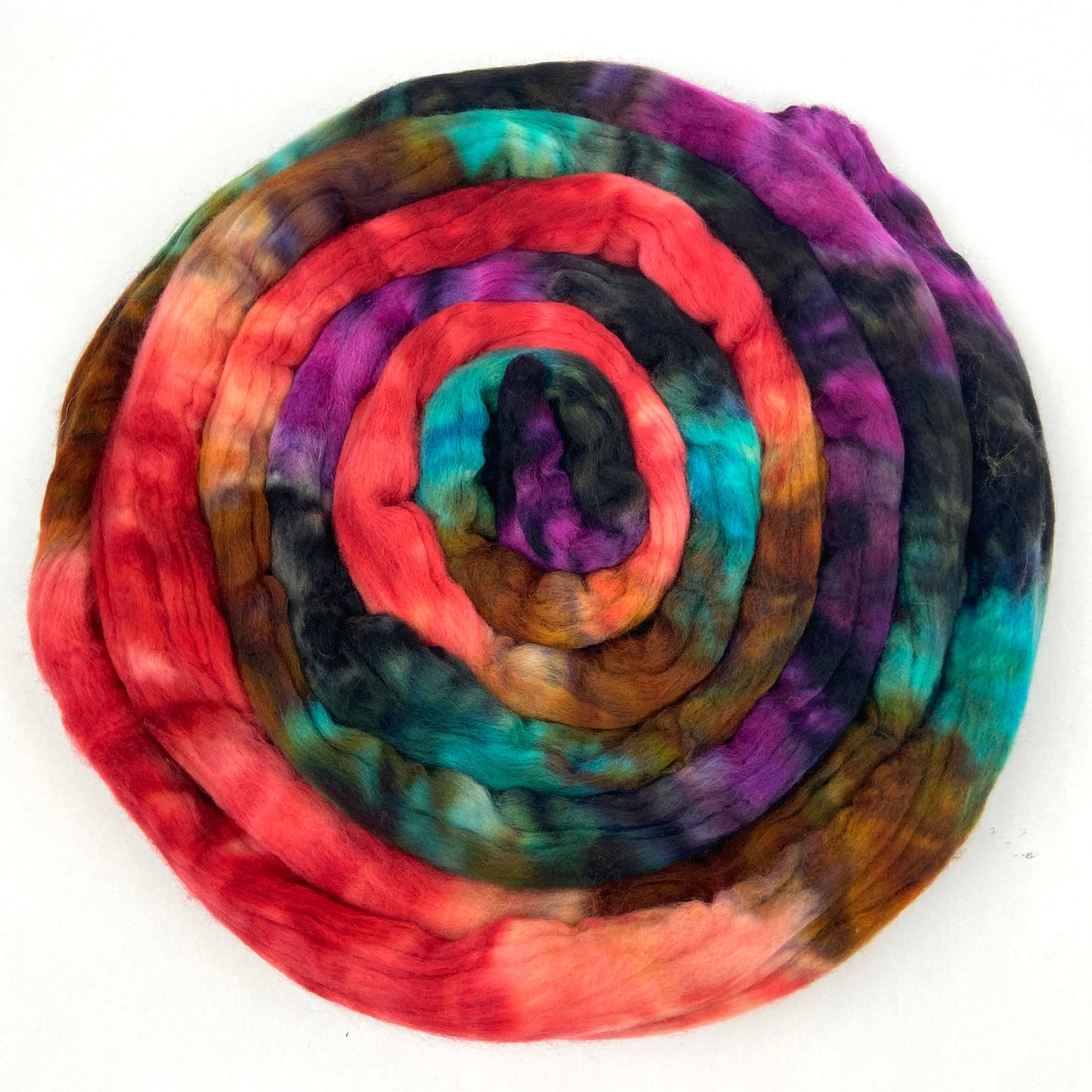 Superstar SC - 4 oz hand painted wool combed top, roving, spinning fiber, handspinning, felting