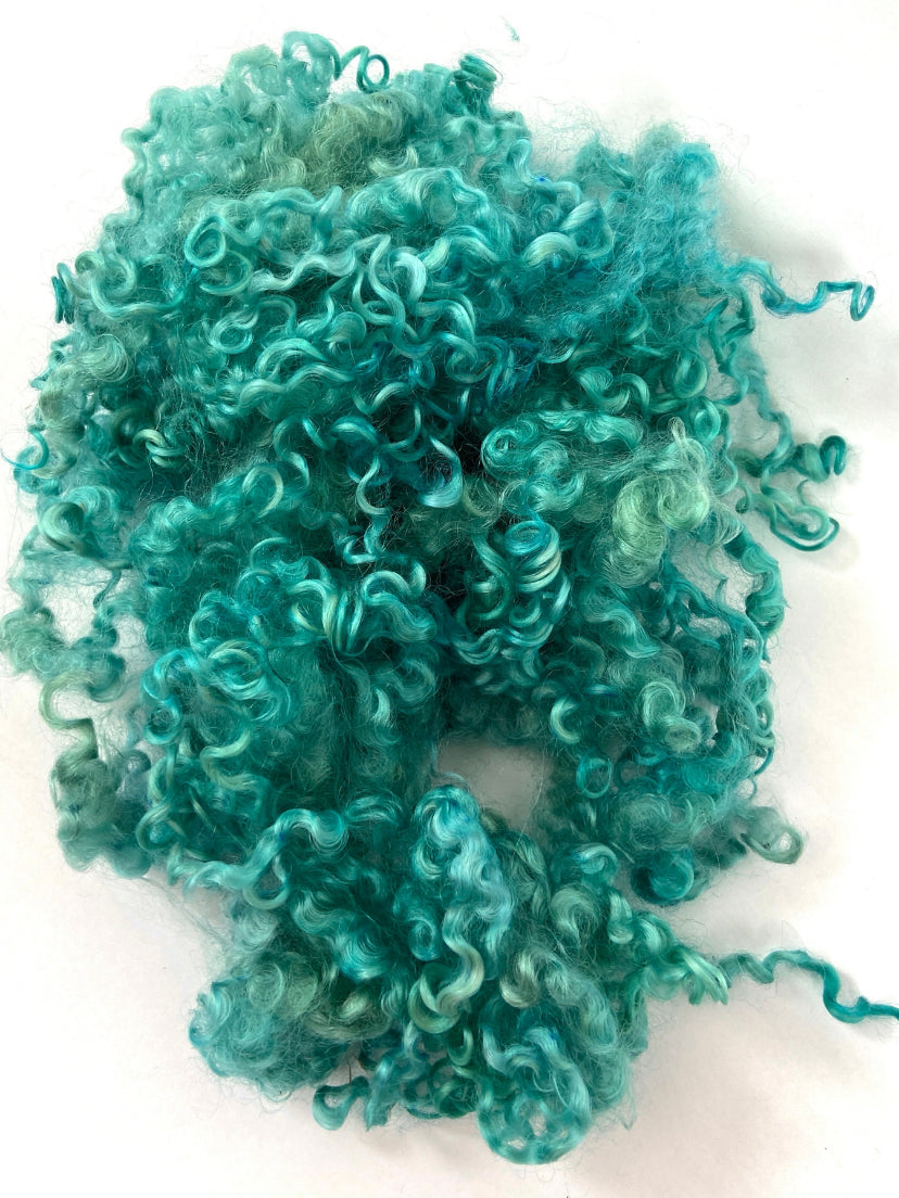 Wensleydale Locks, 1.1 oz, Blue Raspberry, 4-6 inches long, super clean, spinning, felting, fiber art, doll hair, nuno, lockspun yarn 0621-0