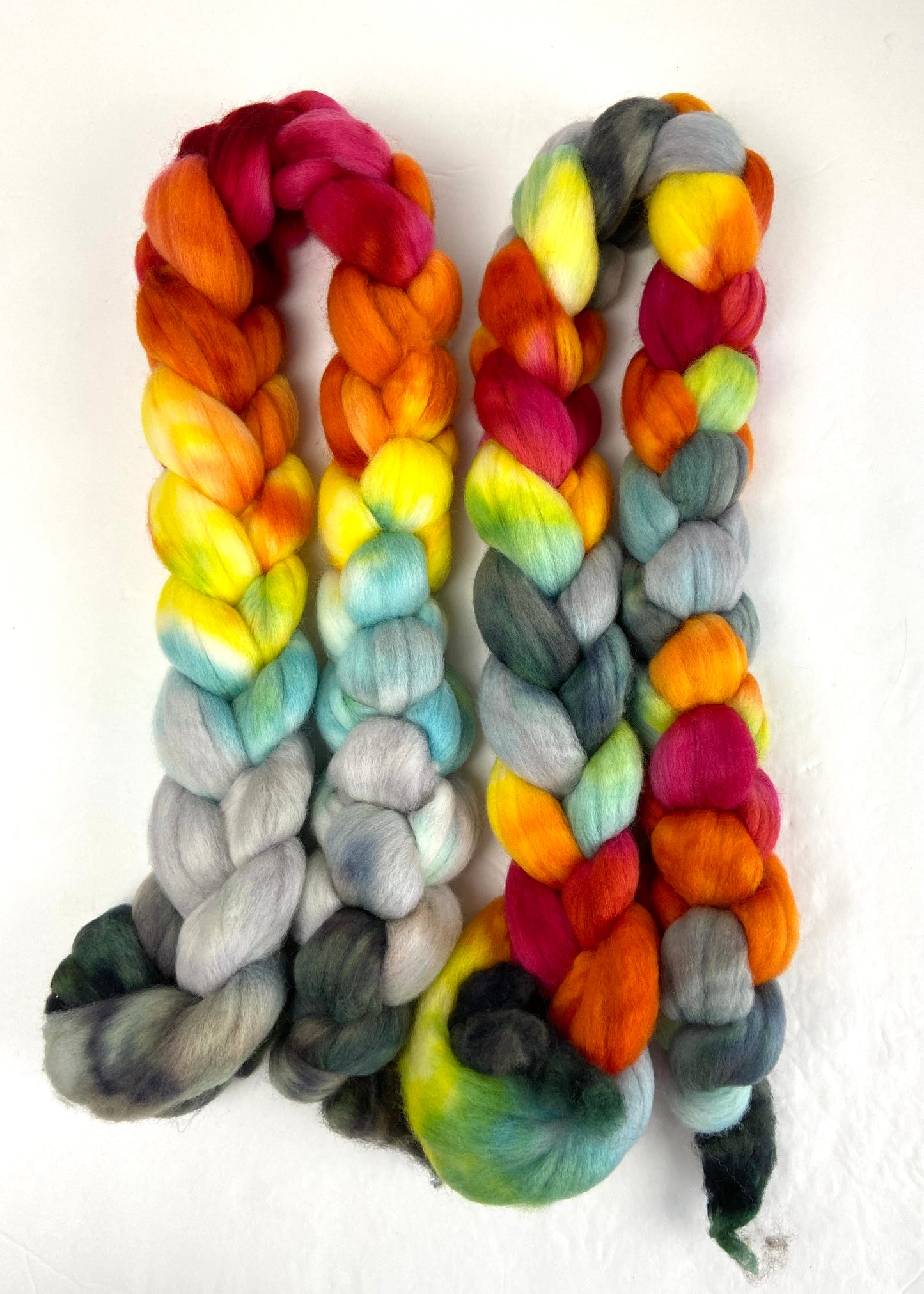 Rocket MG - 4 oz hand painted wool combed top, roving, spinning fiber, handspinning, felting