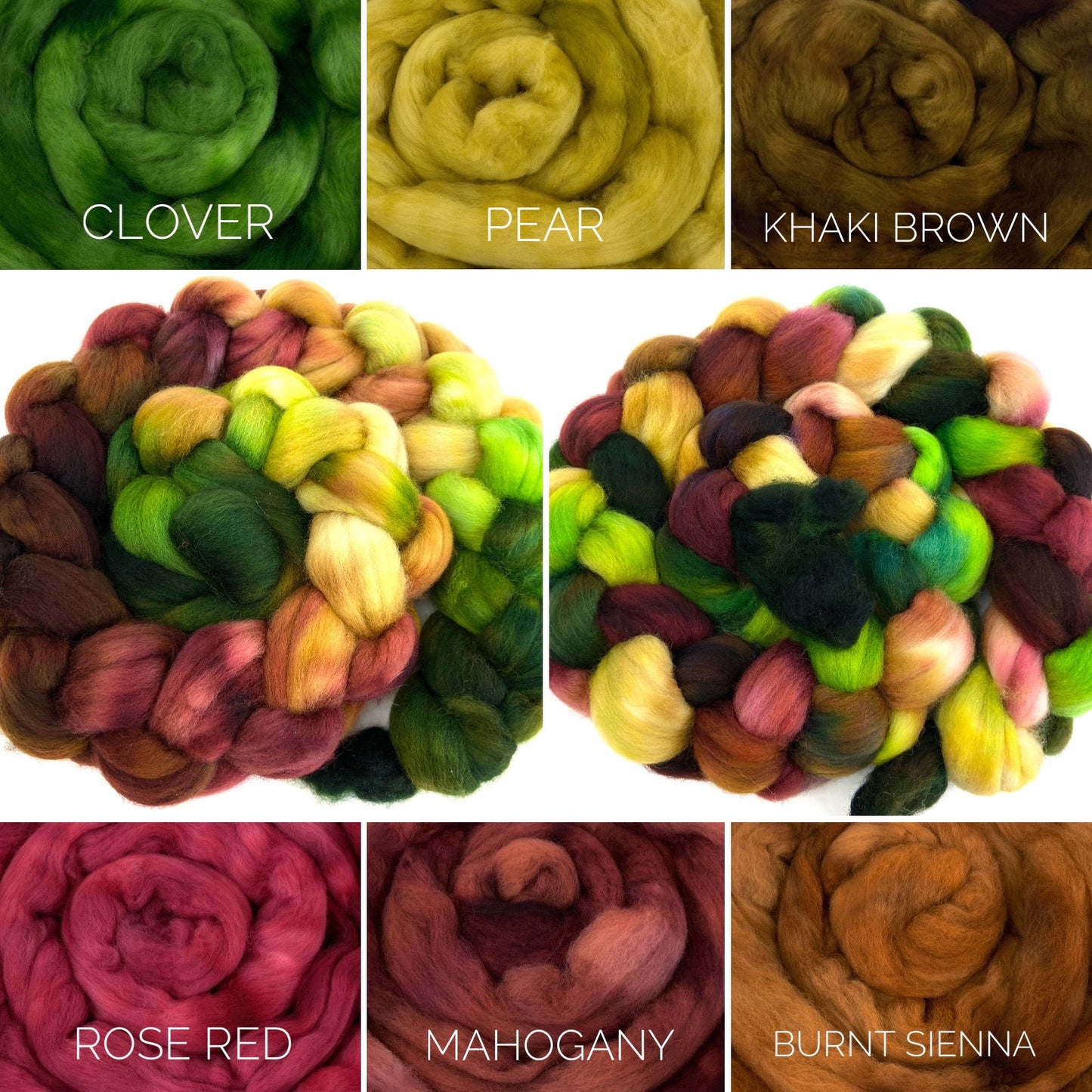Arboreal SC - 4 oz hand painted wool combed top, roving, spinning fiber, handspinning, felting