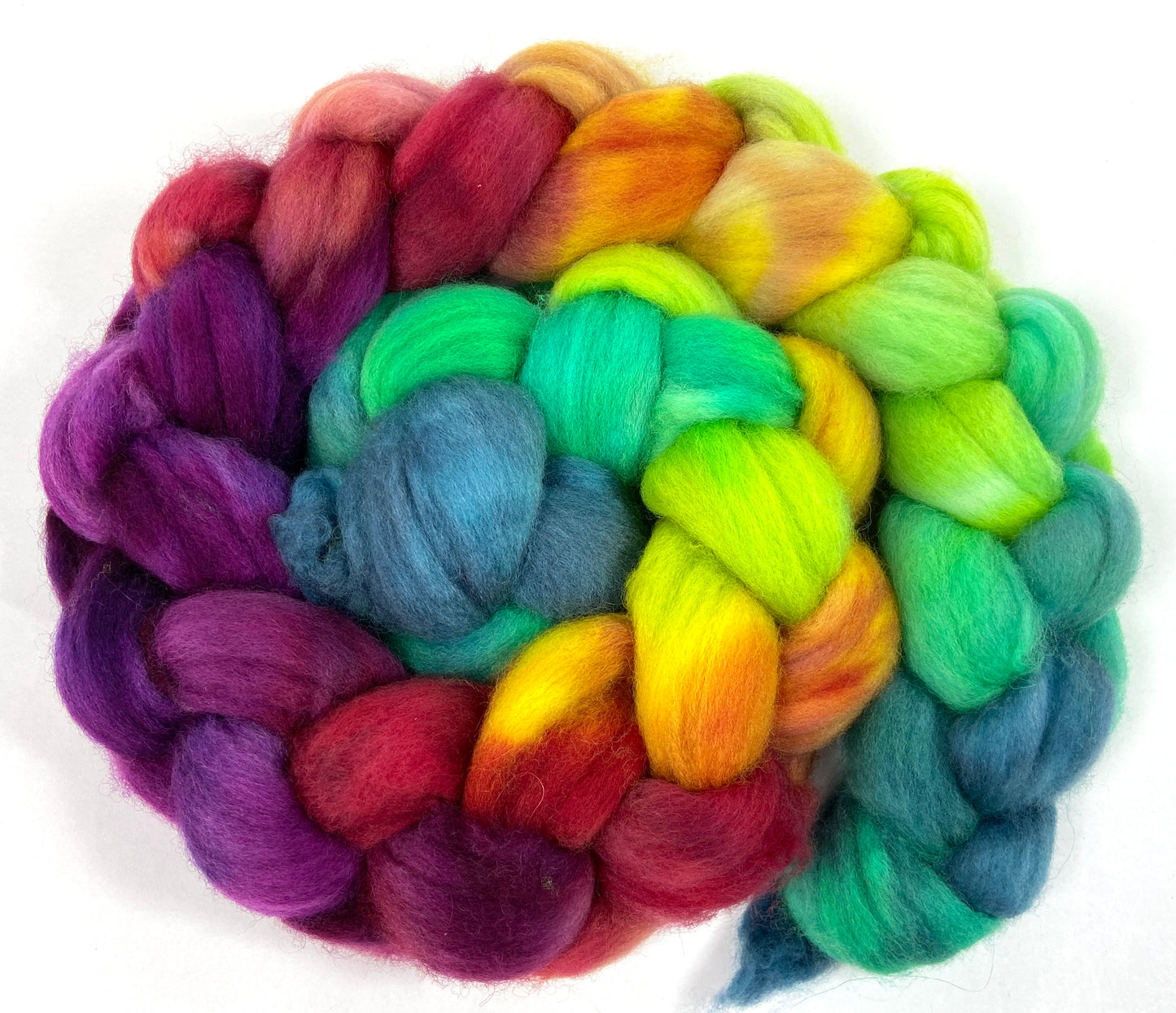 Kaleidoscope MG - 4 oz hand painted wool combed top, roving, spinning fiber, handspinning, felting