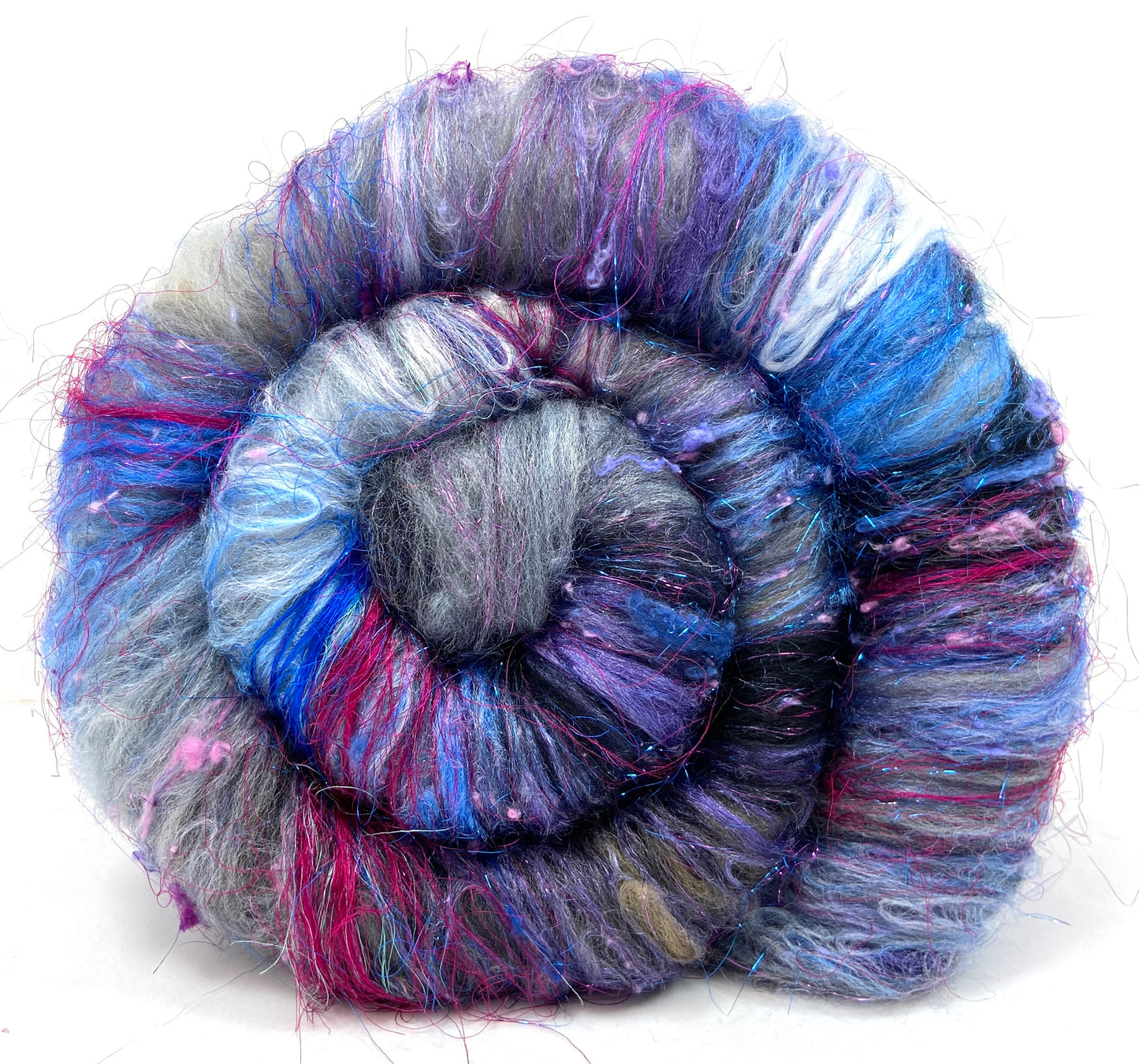 Luxe Batt 1004-05 - 3.3 oz Falkland Merino wool, silk, noils, spinning fiber, handspinning, nuno, felting, weaving, spindle