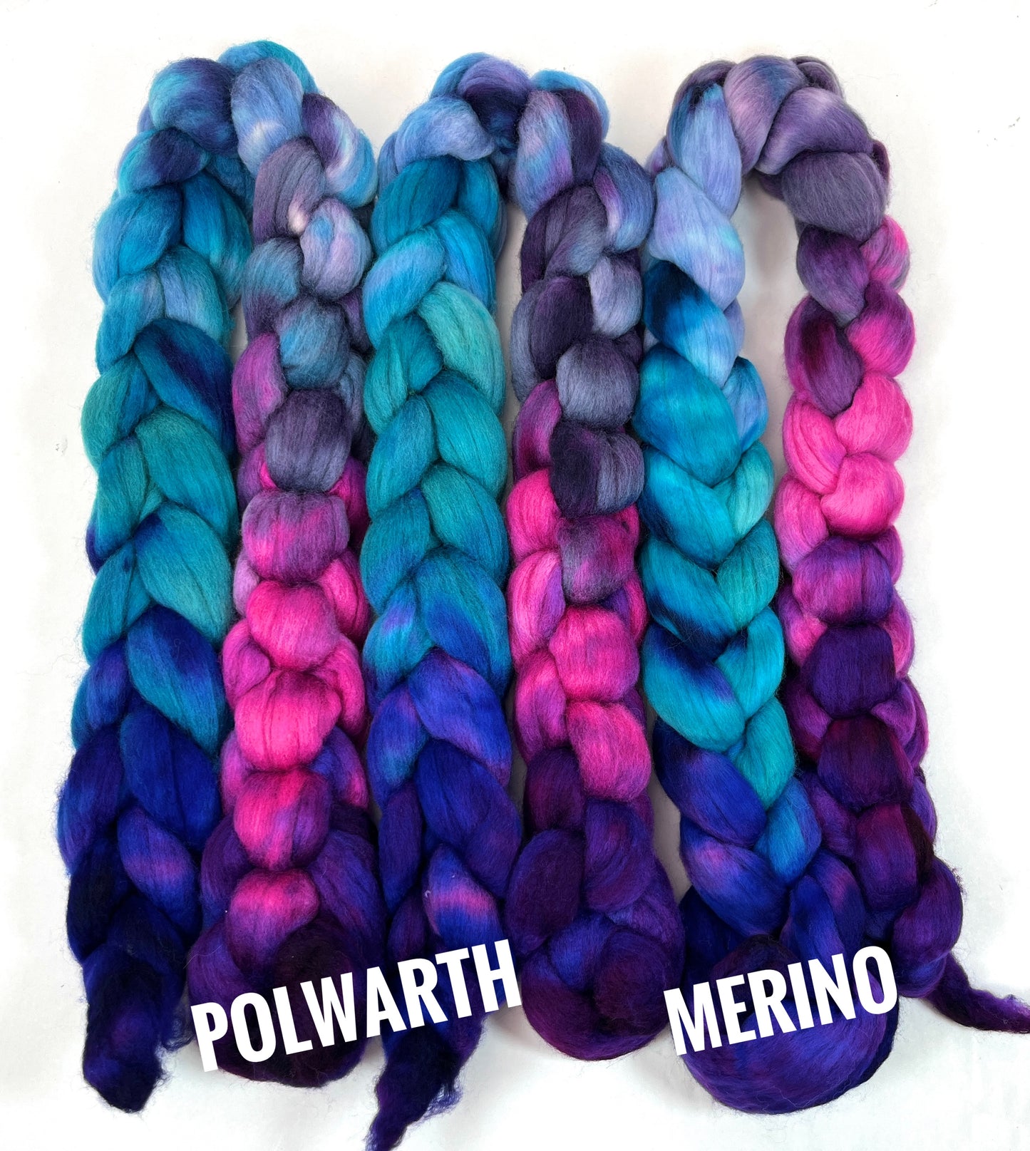 Midnight Fantastic Long Gradient - 4 oz wool combed top, roving, spinning fiber, handspinning, felting, needle felting, weaving supplies