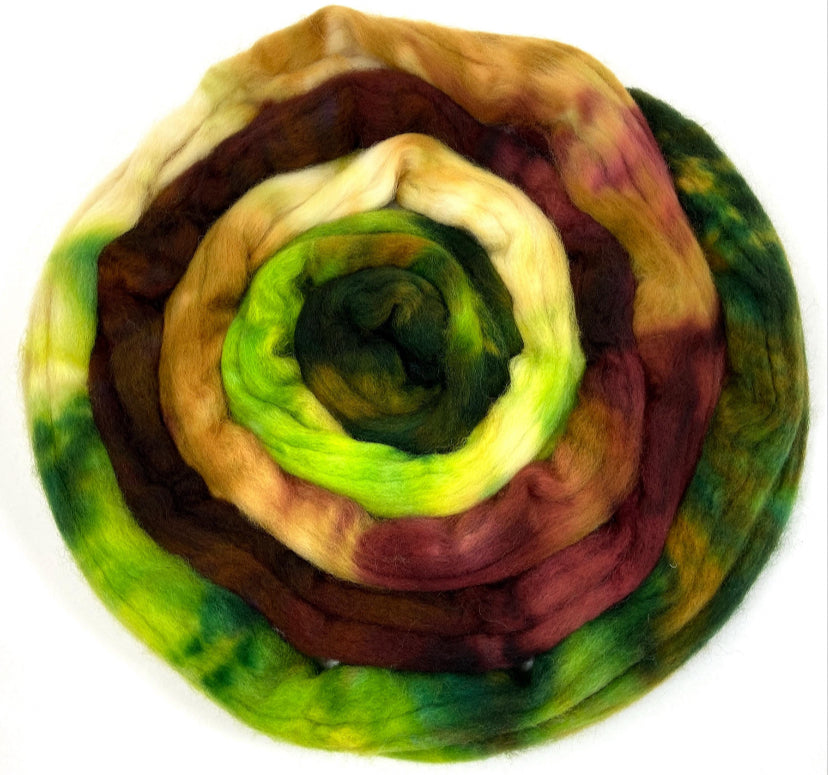 Arboreal MG - 4 oz Corriedale wool combed top, roving, spinning fiber, handspinning, felting, needle felting, weaving supplies