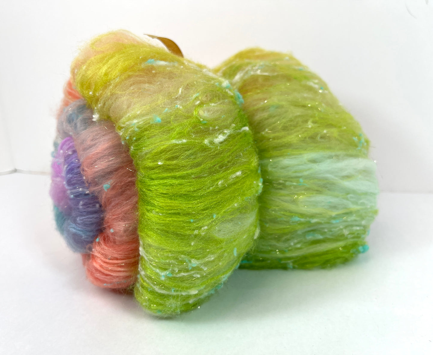 Day’s End Batt 0111-02A, 2.5 oz, Falkland Merino wool, silk, spinning fiber, felting wool, weaving fiber