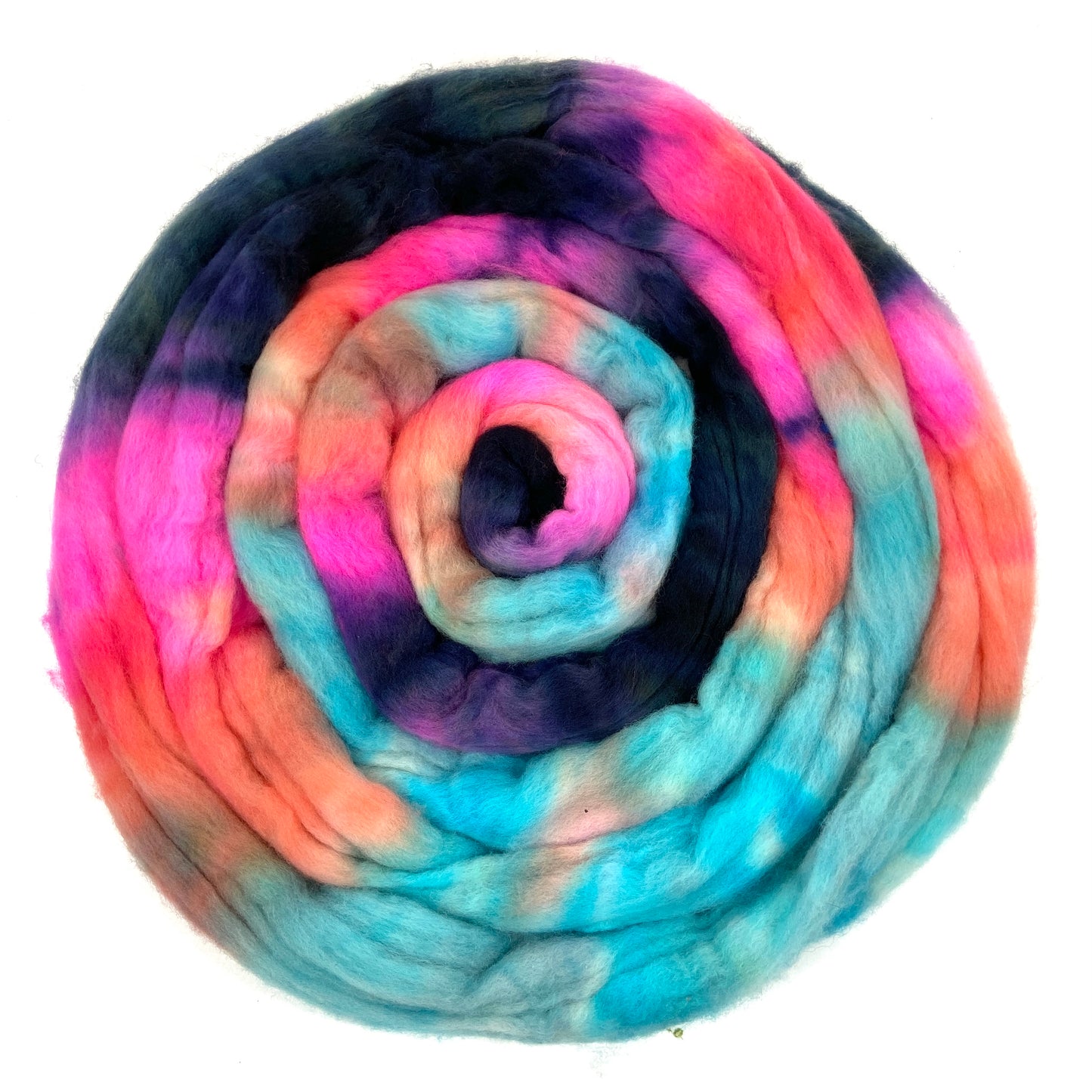 Flamingo SC - 4 oz hand painted wool combed top, roving, spinning fiber, handspinning, felting
