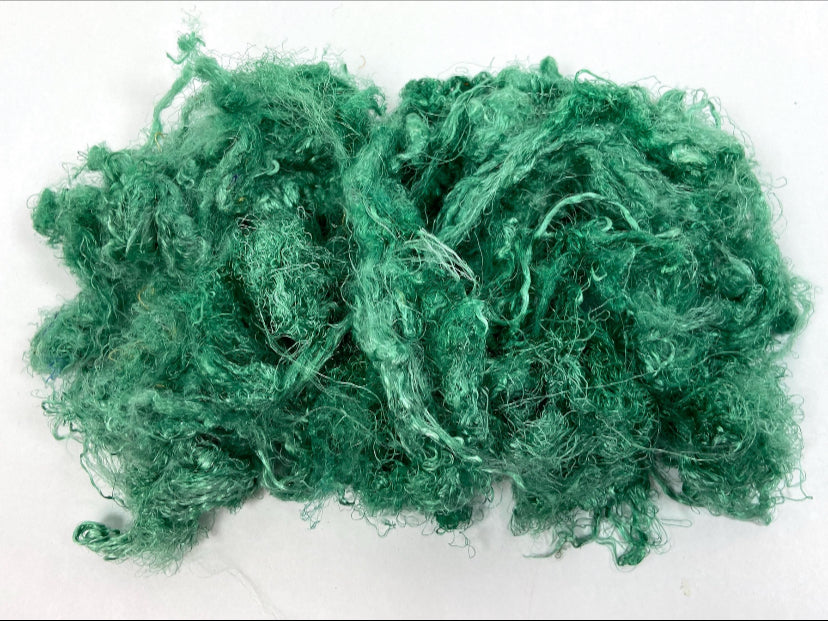 Throwsters, silk, Viridian, .7 oz, nuno, wet felting, spinning fiber, art yarn, handspinning, nuno, corespinning, weaving, 0907-06