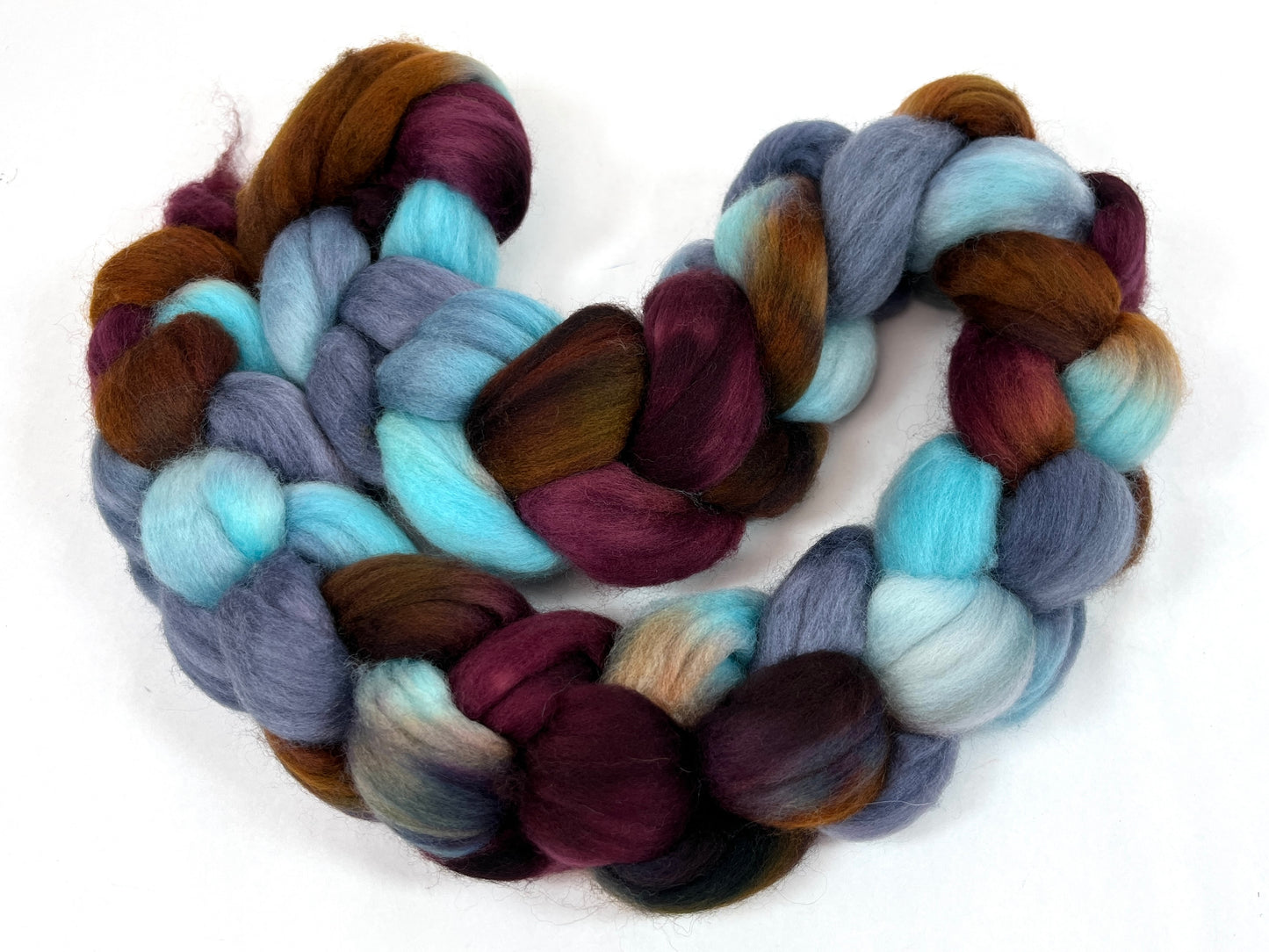 Winter Treeline SC - 4 oz hand painted wool combed top, roving, spinning fiber, handspinning, felting