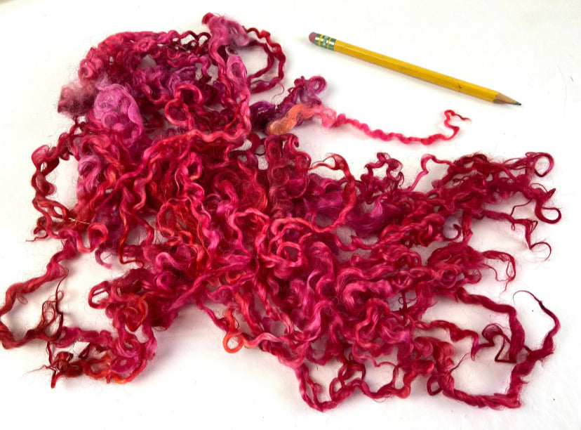 Wensleydale locks .9 oz, 6 inches, super clean, spinning, felting, fiber art, doll hair, nuno, art yarn 0410-08