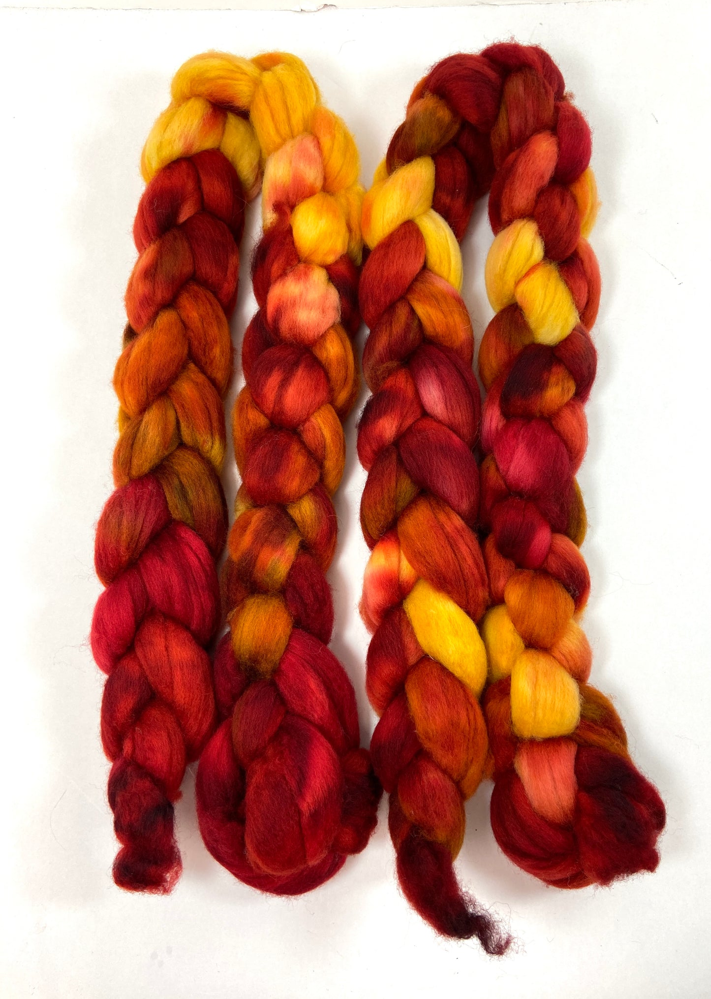 Caramel Apple MG - 4 oz hand painted wool combed top, roving, spinning fiber, handspinning, felting