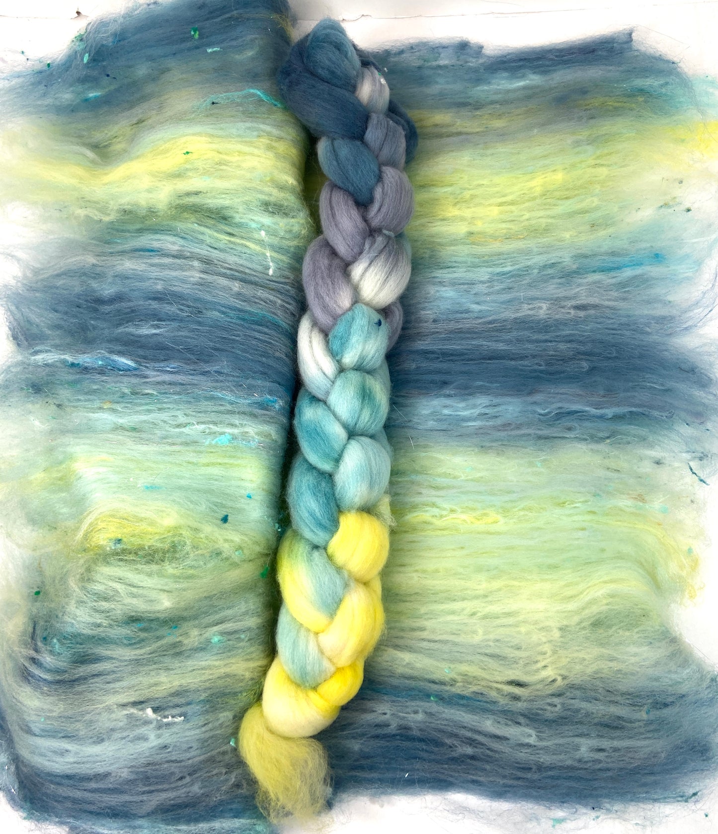 Marisol Batt/top Combo 1123-02, 4.2 oz, Polwarth wool, silk, bamboo, spinning fiber, felting wool, weaving fiber