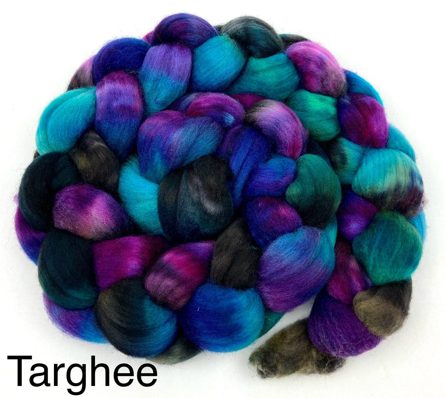 The Darkness SC - 4 oz hand painted wool combed top, roving, spinning fiber, handspinning, felting