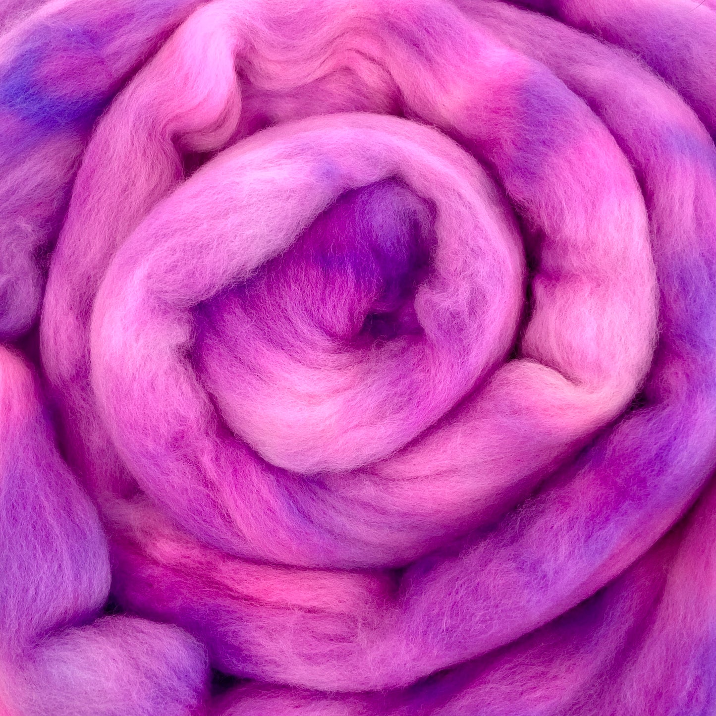 Ultra Pink - 2 oz hand dyed semisolid wool combed top