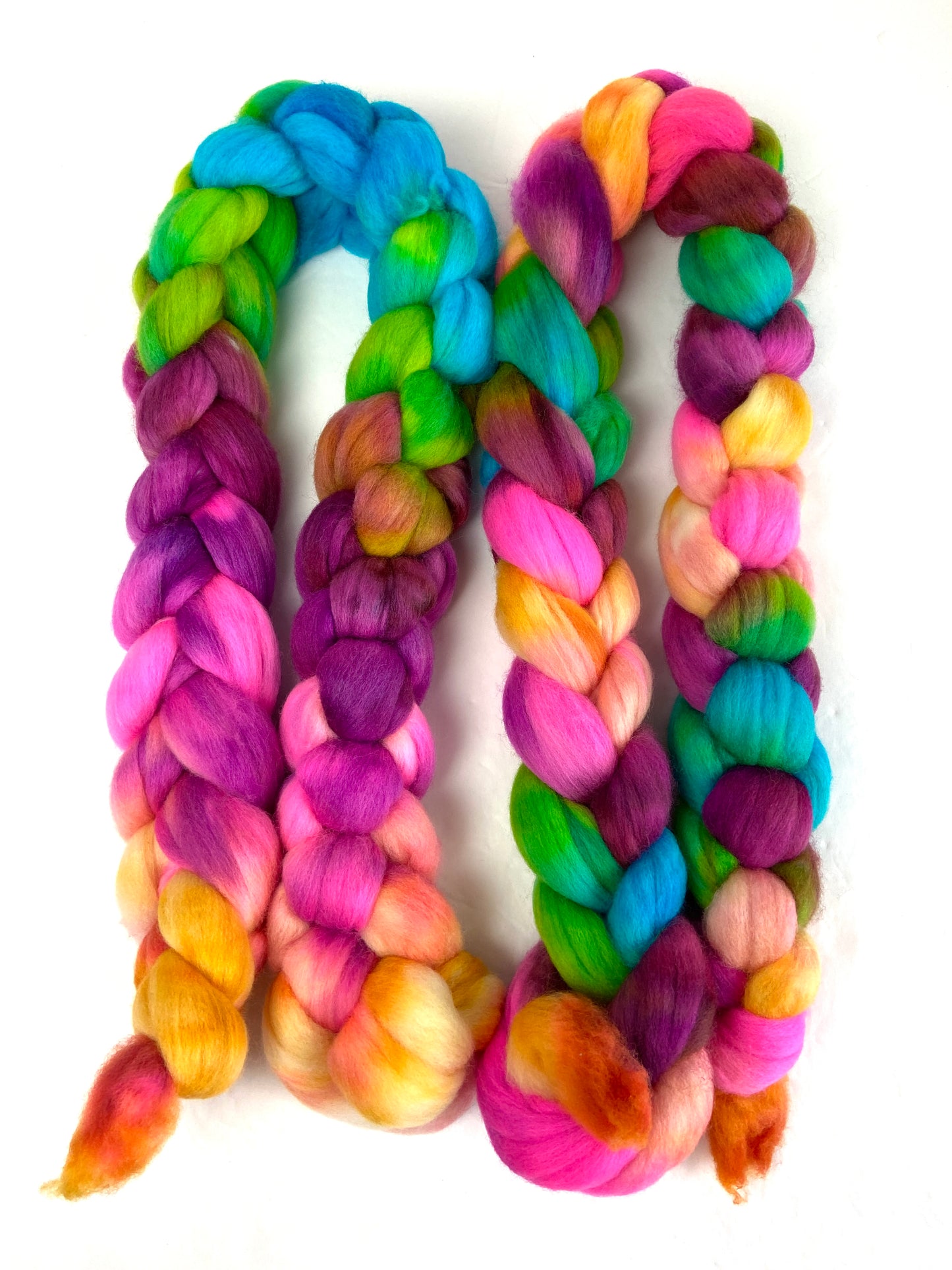 Super Nerds MG - 4 oz hand painted wool combed top, roving, spinning fiber, handspinning, felting