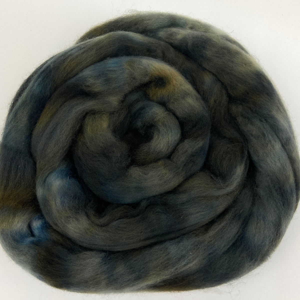 Dead Sea Mud - 2 oz hand dyed semisolid wool combed top