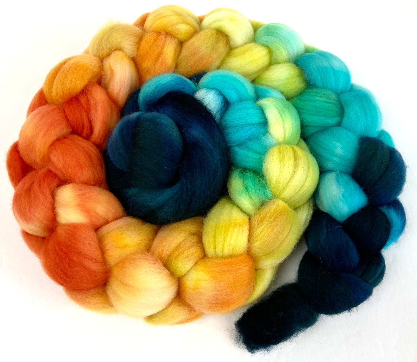 Ironic Grooves MG - 4 oz hand painted wool combed top, roving, spinning fiber, handspinning, felting