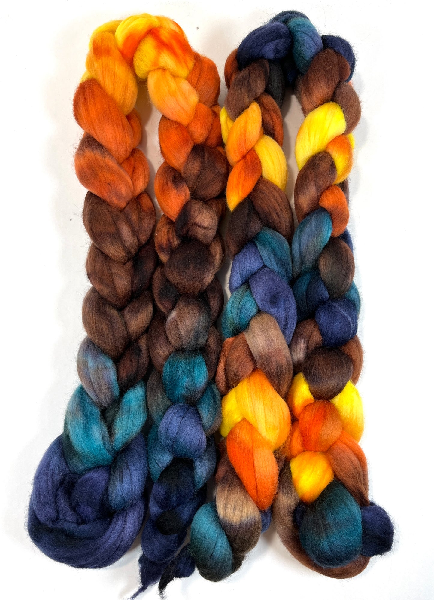Harvest Moon MG - 4 oz hand painted wool combed top, roving, spinning fiber, handspinning, felting