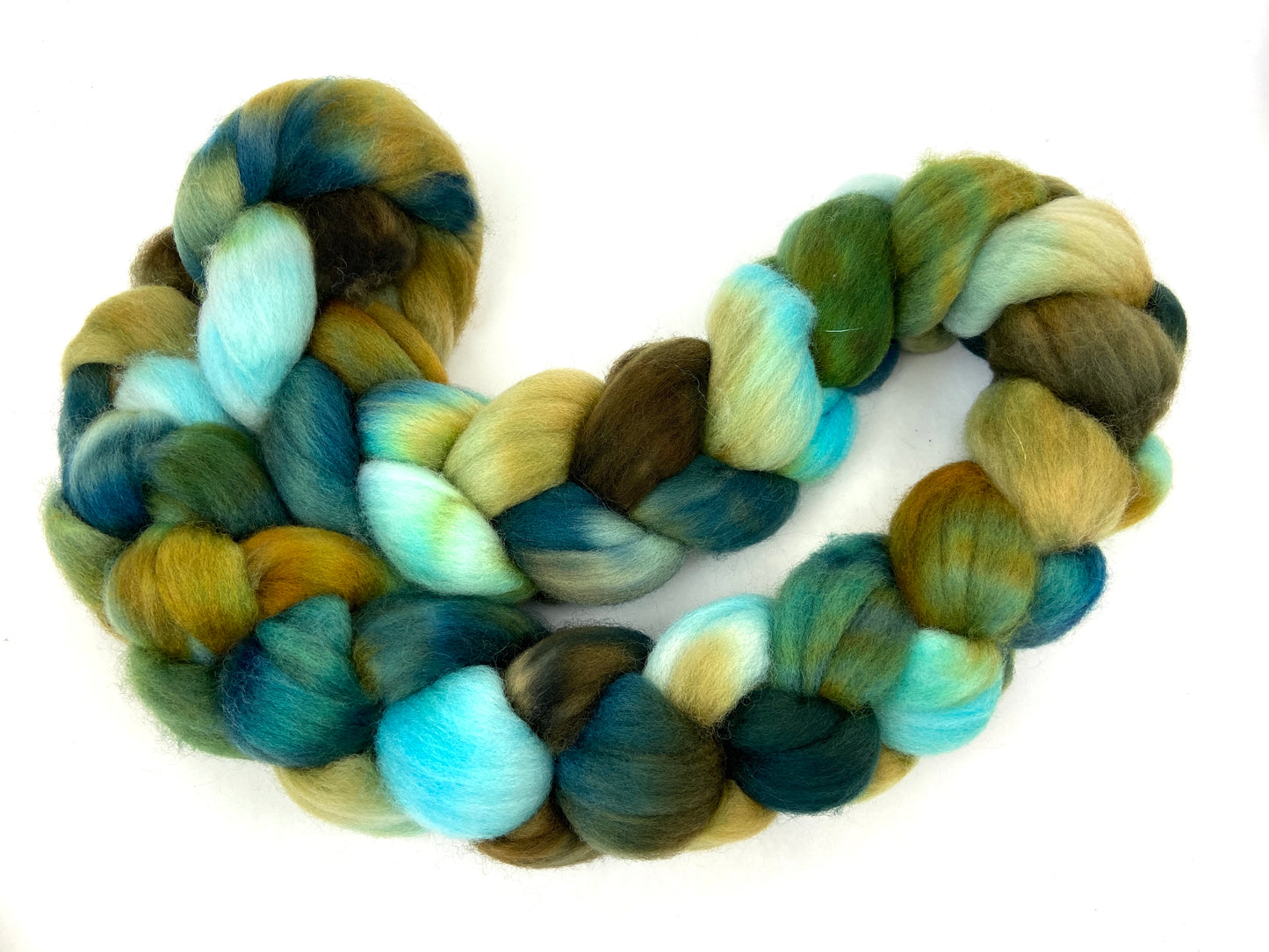 Tide Pool SC - 4 oz hand painted wool combed top, roving, spinning fiber, handspinning, felting