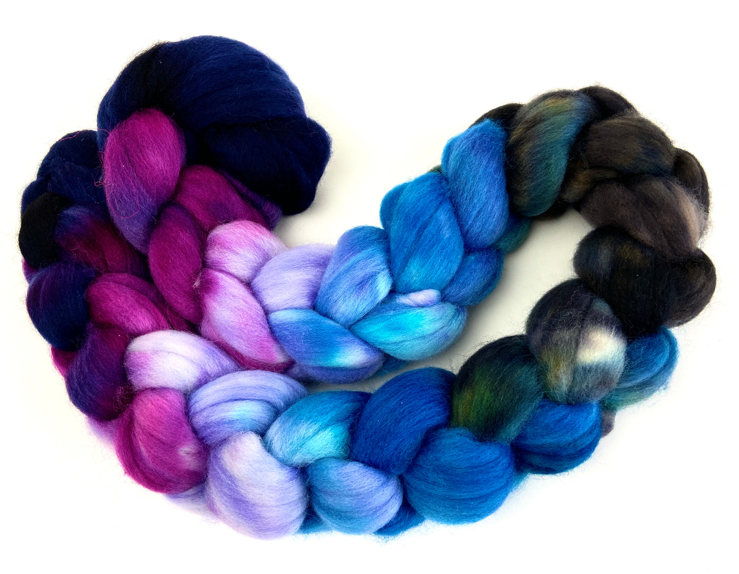 Phantasm MG - 4 oz hand painted wool combed top, roving, spinning fiber, handspinning, felting
