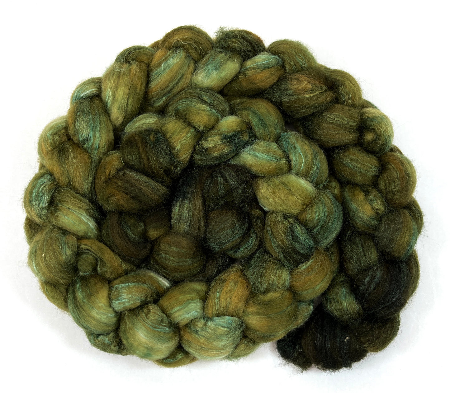 Day’s End 0121-03- 6.2 oz BFL/silk combed top, roving, spinning fiber, handspinning, felting, needle felting, weaving supplies, OOAK
