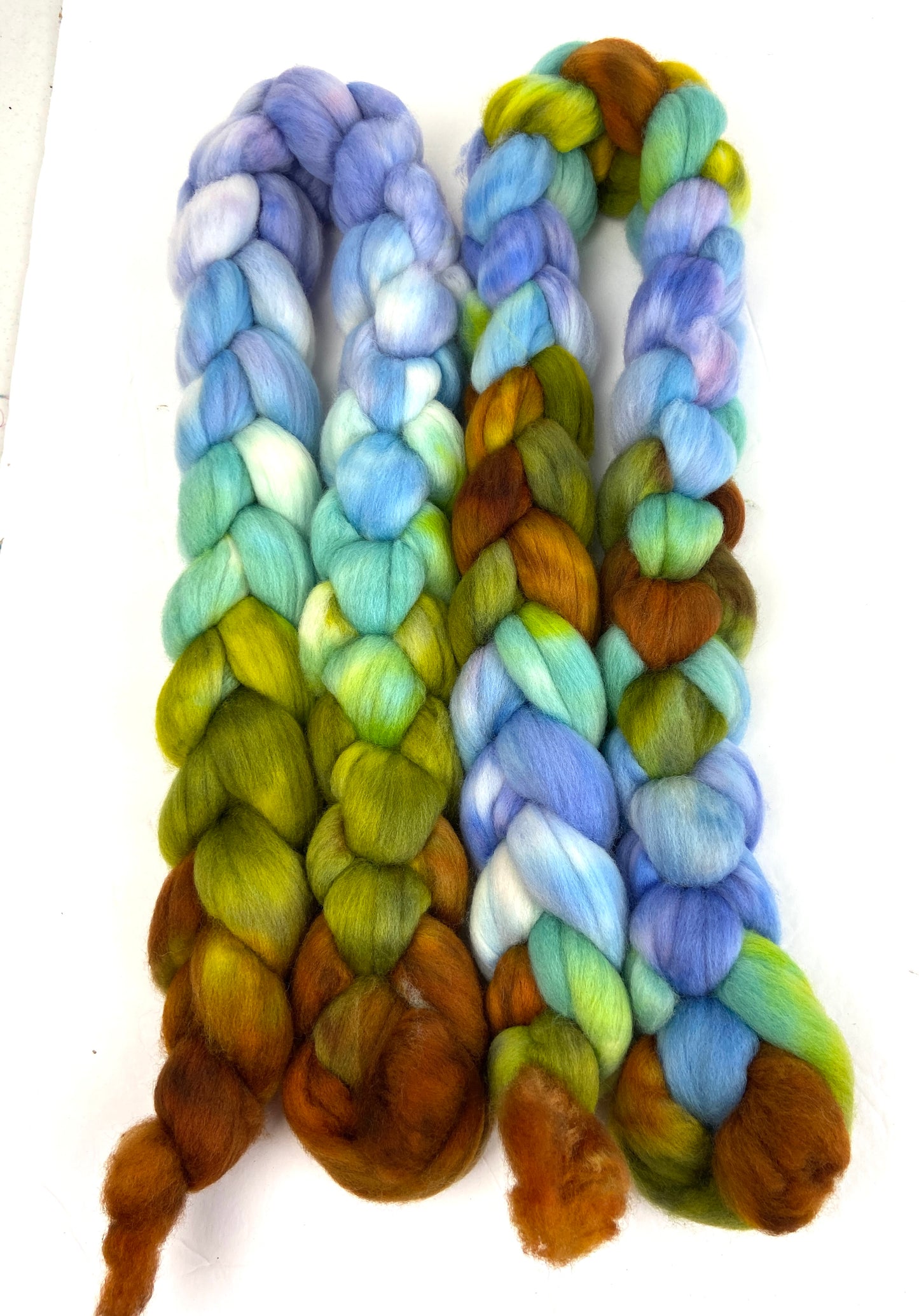 Gaia MG - 4 oz hand painted wool combed top, roving, spinning fiber, handspinning, felting