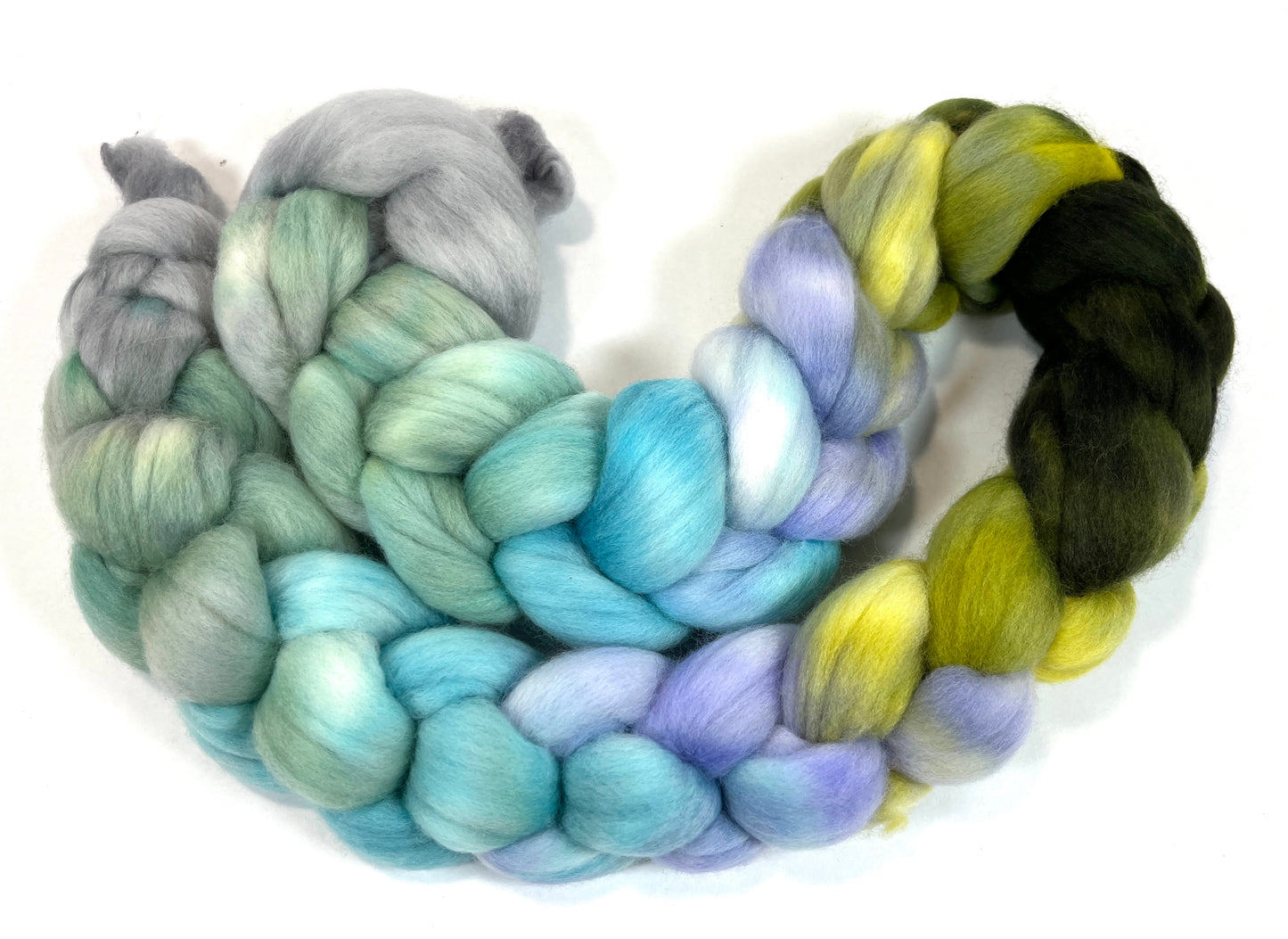 Edge Of The Moon MG - 4 oz hand painted wool combed top, roving, spinning fiber, handspinning, felting