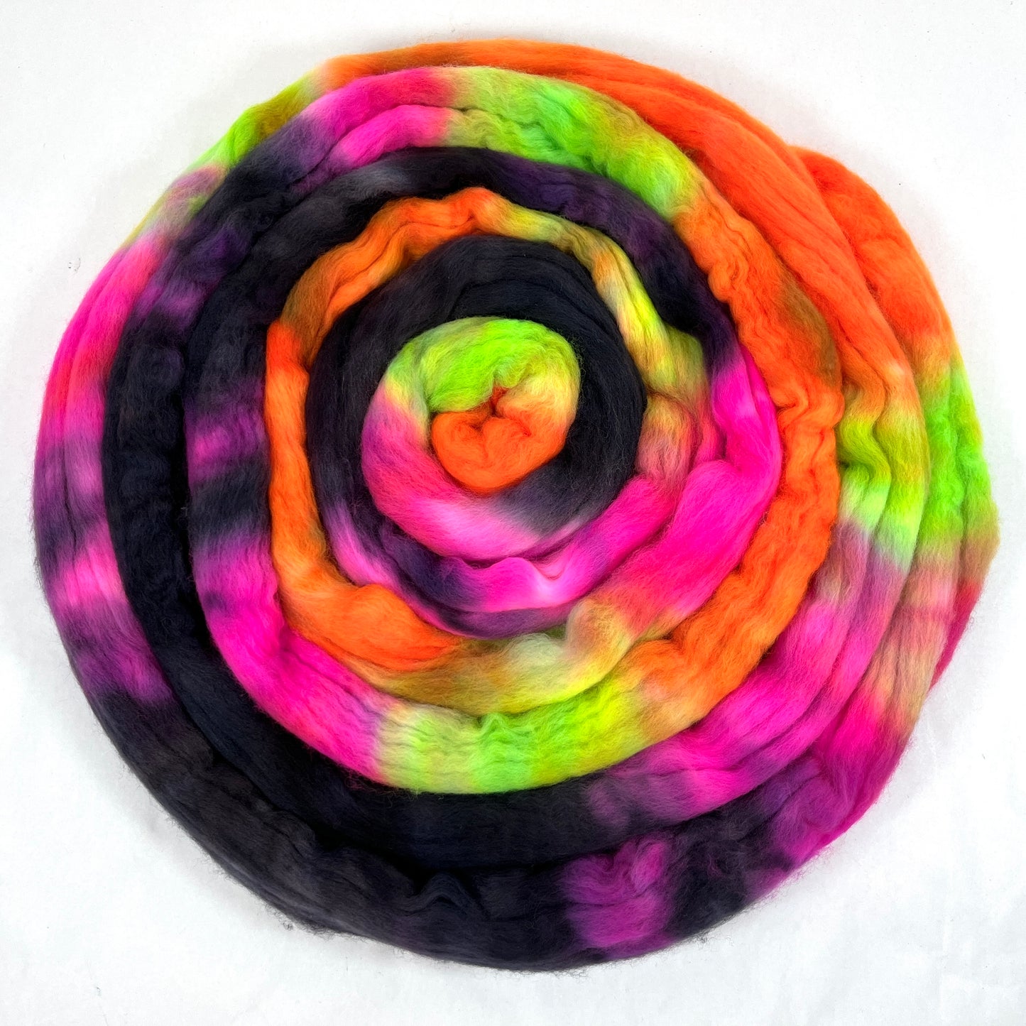 Cacophony SC - 4 oz hand painted wool combed top, roving, spinning fiber, handspinning, felting