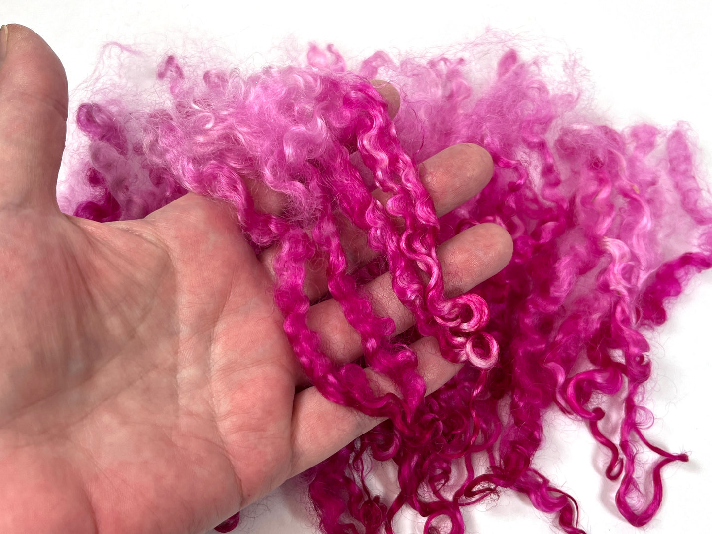 Wensleydale Locks, .6 oz, super clean, spinning, felting, fiber art, doll hair, nuno, lockspun yarn, 0402-01