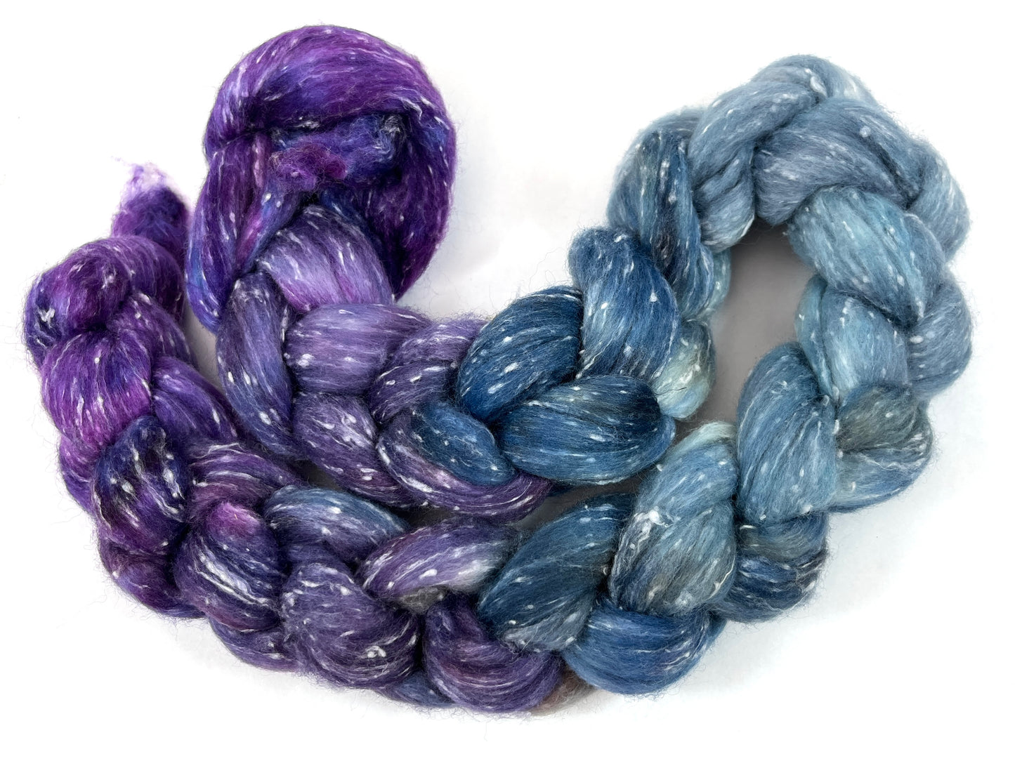 Nightberry MG - 4 oz 80/20 South American wool/rayon nepps combed top, roving, spinning fiber, handspinning, felting, needle felting, weaving supplies