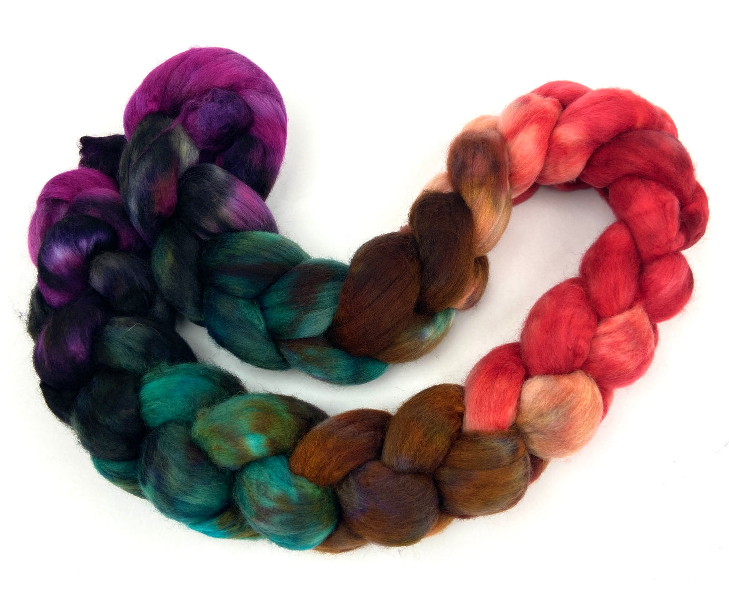 Superstar MG - 4 oz hand painted wool combed top, roving, spinning fiber, handspinning, felting