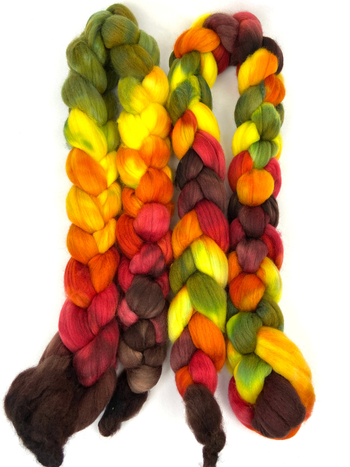 Changing Leaves SC - 4 oz hand painted wool combed top, roving, spinning fiber, handspinning, felting