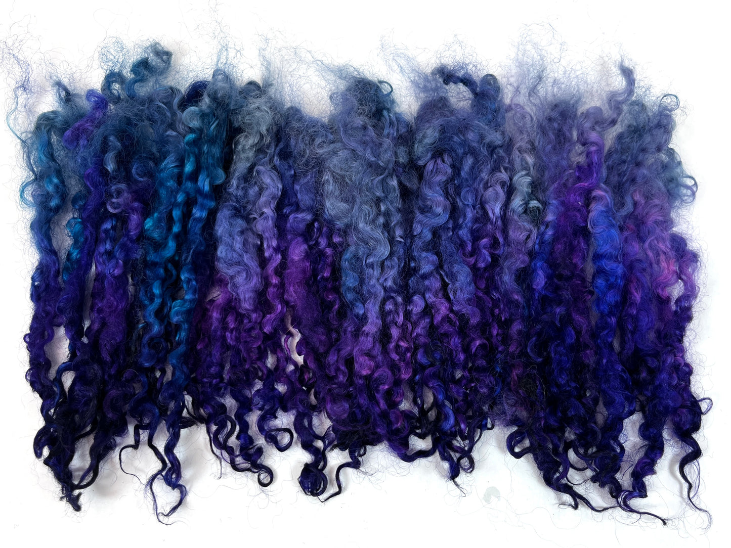 Wensleydale Locks, 1 oz, 6-7 inches long, Midnight Fantastic, super clean, spinning, felting, fiber art, doll hair, nuno, lockspun yarn