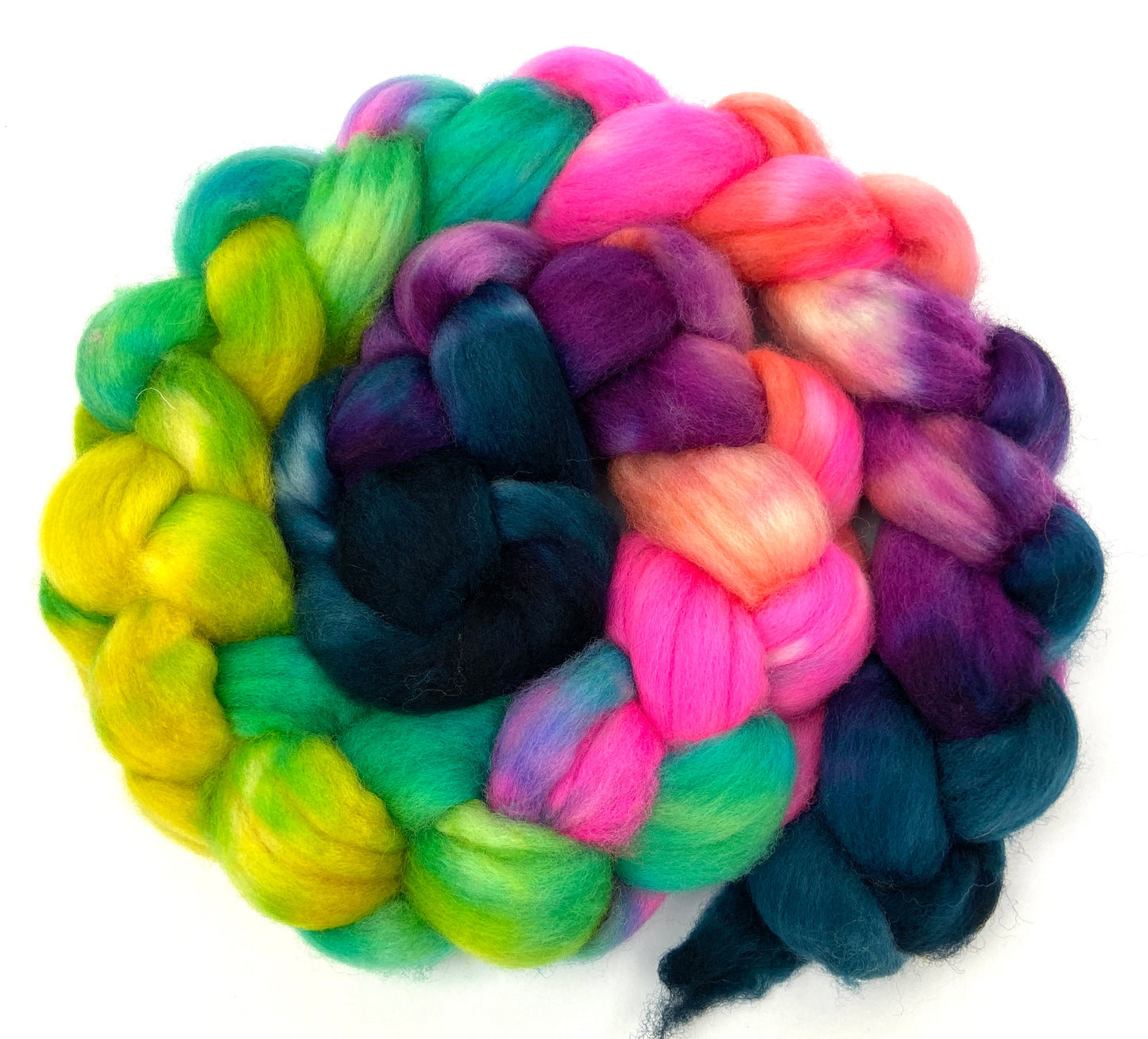 Drama Queen MG - 4 oz hand painted wool combed top, roving, spinning fiber, handspinning, felting