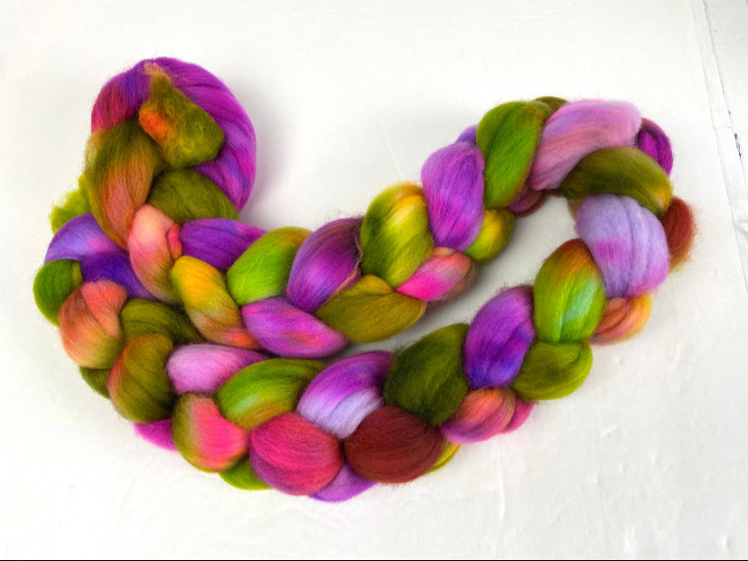Sweet Corrosion - 4 oz hand painted wool combed top, roving, spinning fiber, handspinning, felting